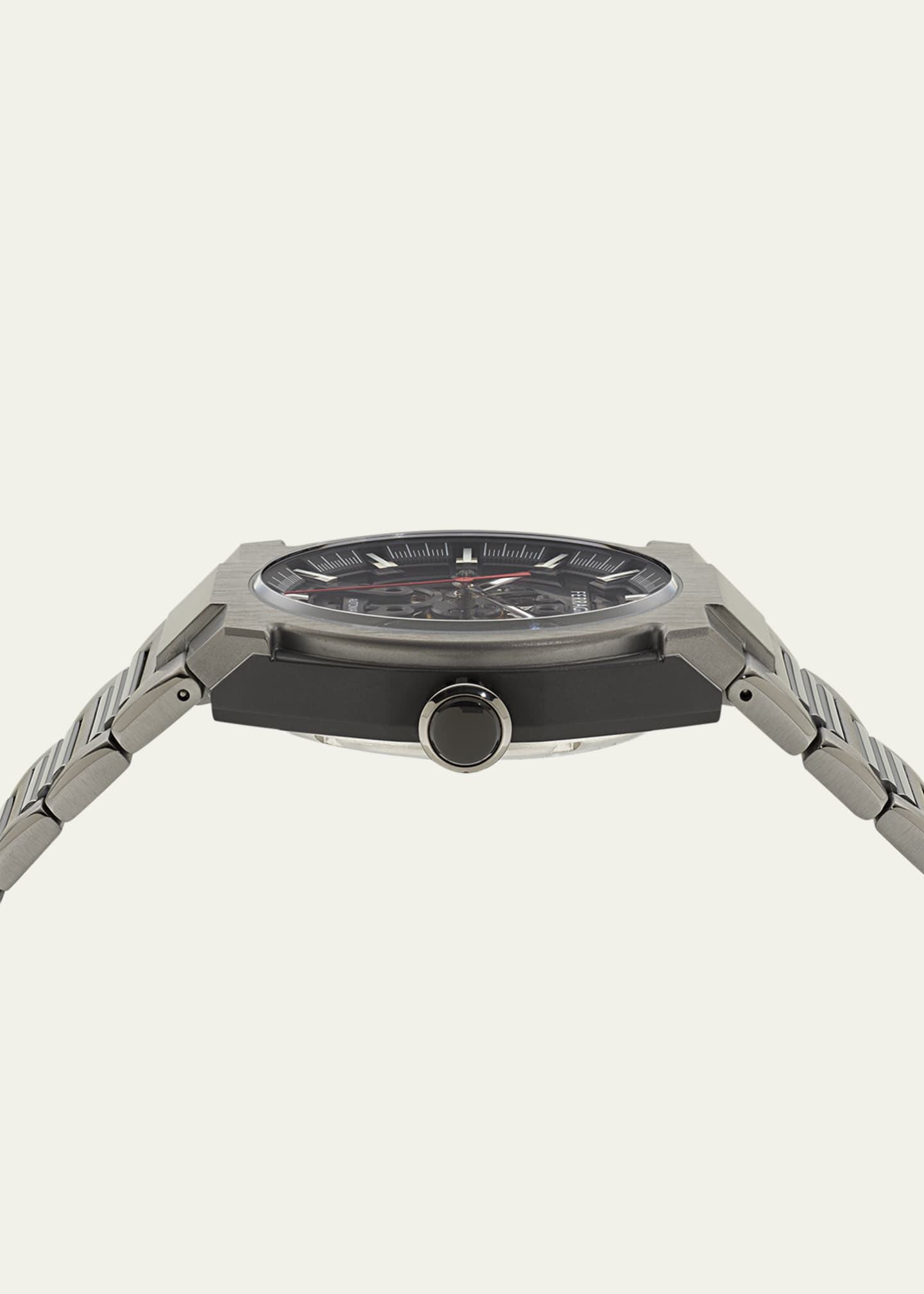 Ferragamo Men's Supreme Skeleton IP Gunmetal Bracelet Watch, 43mm Image 3 of 4