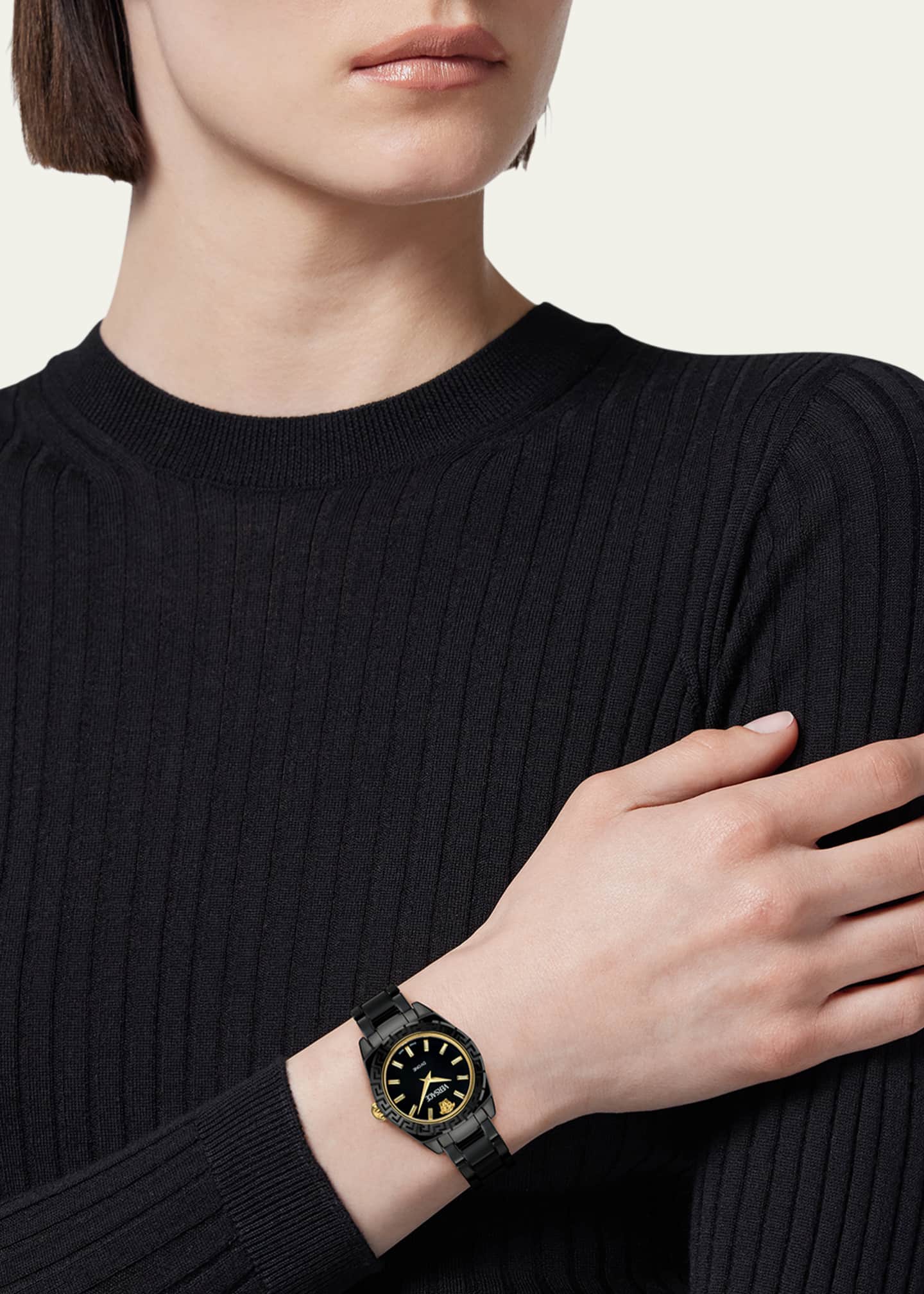 Versace 28mm DV One Watch with Bracelet Strap, Black Image 2 of 5