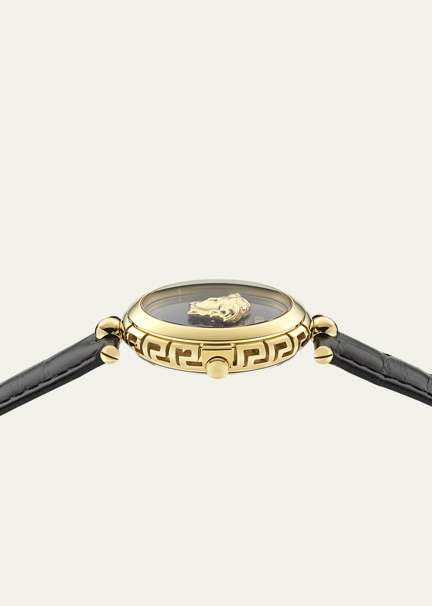 Versace 38mm Medusa Heritage Watch with Leather Strap, Black Image 3 of 5