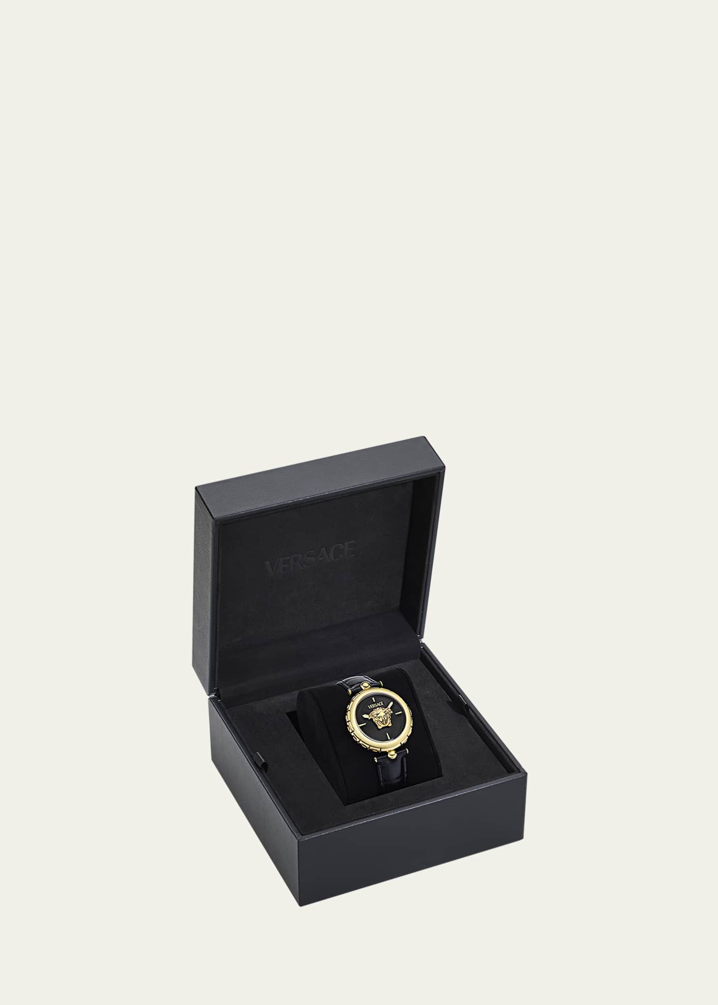 Versace 38mm Medusa Heritage Watch with Leather Strap, Black Image 5 of 5