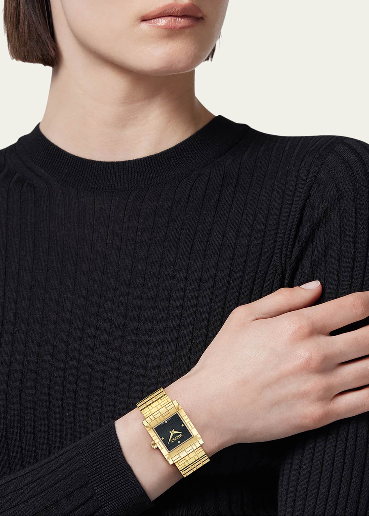 Versace 22mm Versace Mosaic Watch with Bracelet Strap, Black Image 2 of 5