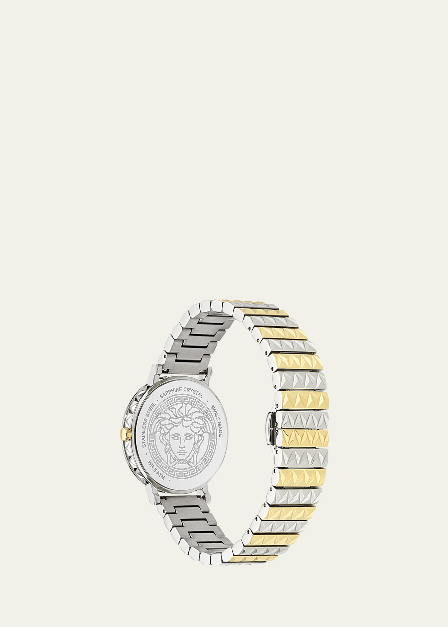 Versace 35mm Daedalus Watch with Bracelet Strap, Two Tone/Green Image 4 of 5