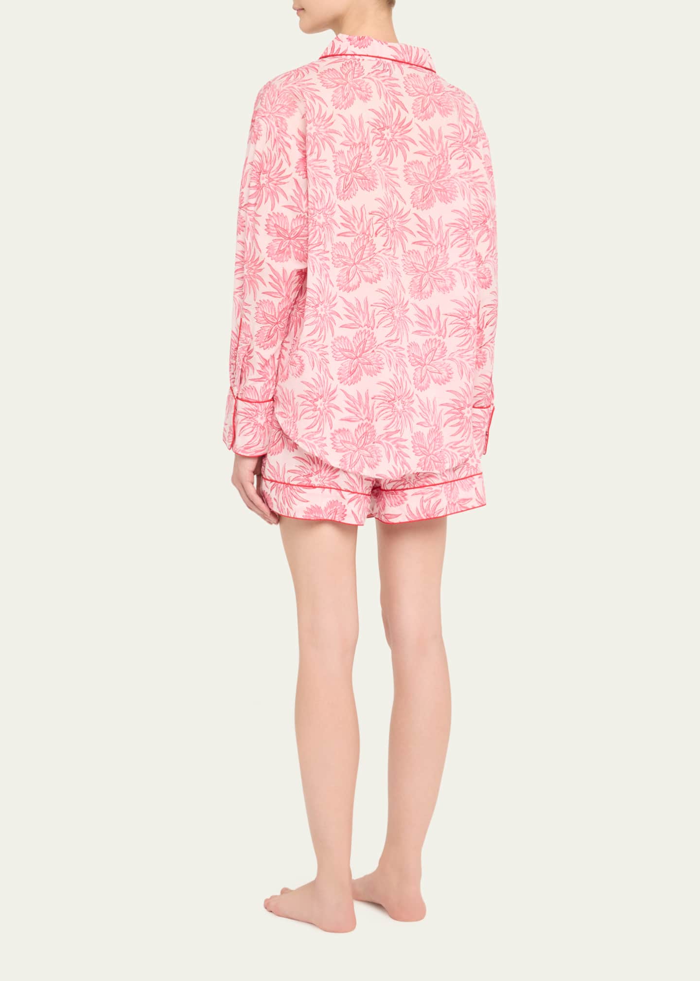 Folkloore Botanical-Print Cotton Short Pajama Set Image 3 of 5