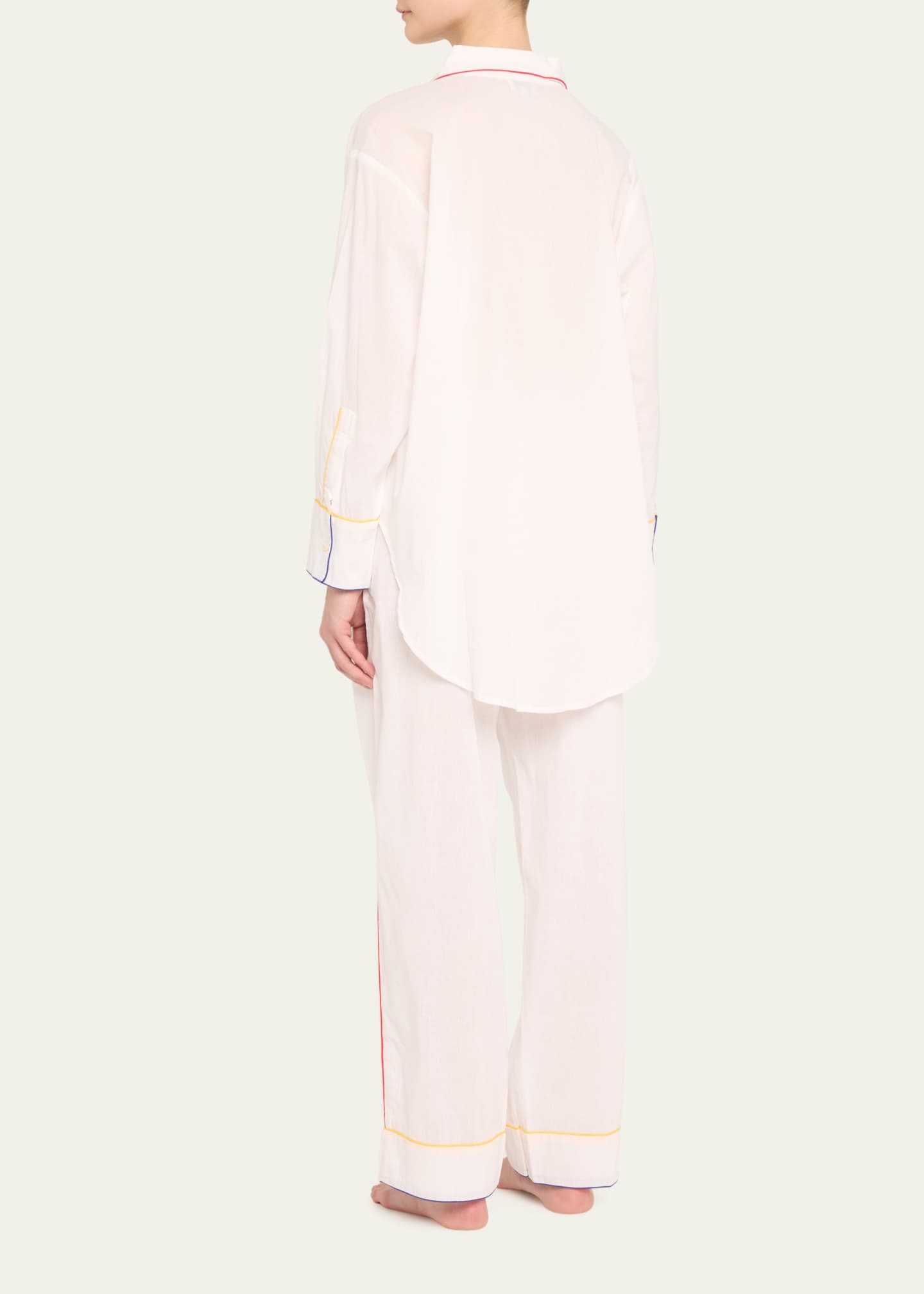 Folkloore Alba Piped Cotton Pajama Set Image 3 of 5
