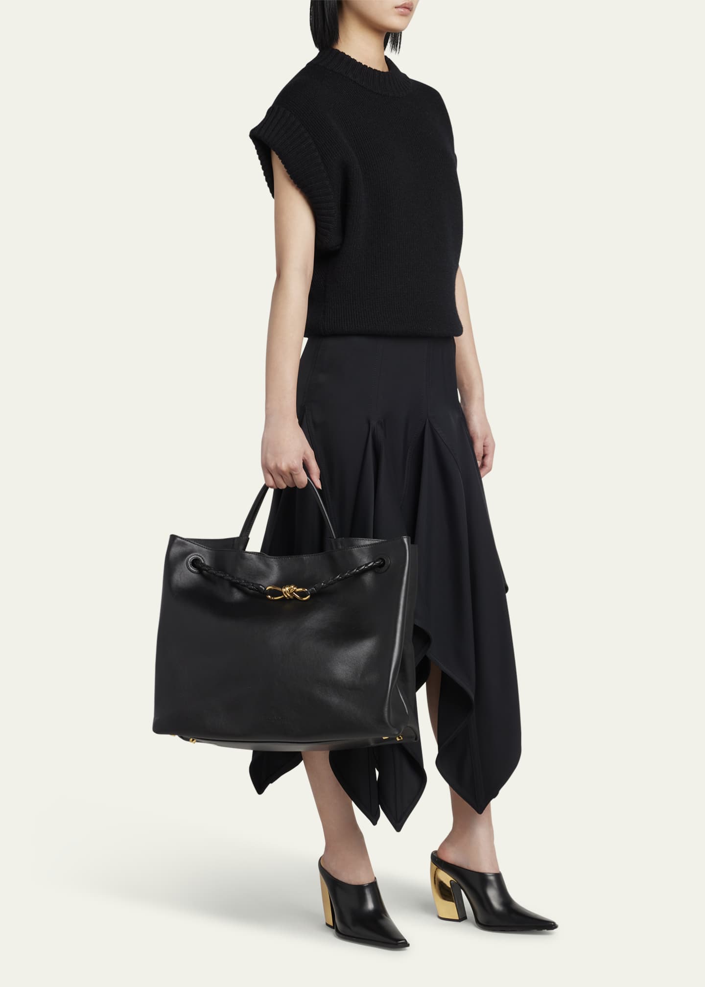 Bottega Veneta Andiamo Large Leather Tote Bag Image 5 of 5