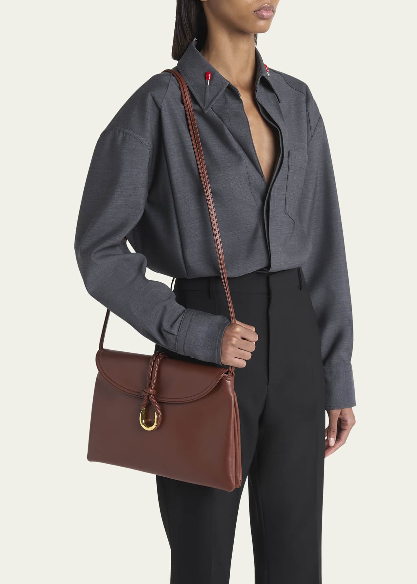 Bottega Veneta Liberta Medium Flap Leather Crossbody Bag Image 2 of 6