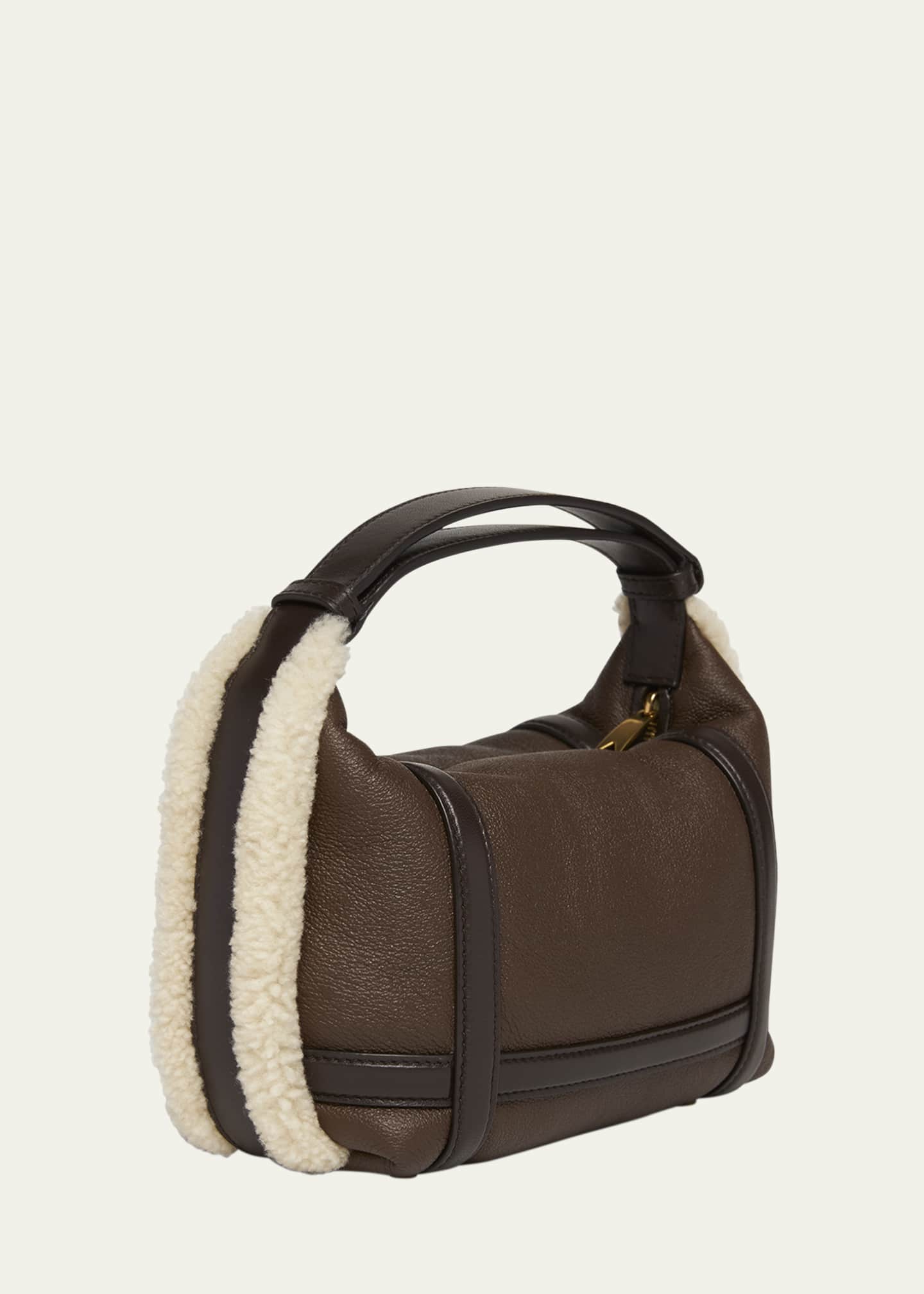 Bottega Veneta Wallace Top Handle Bag Light Brown Teddy