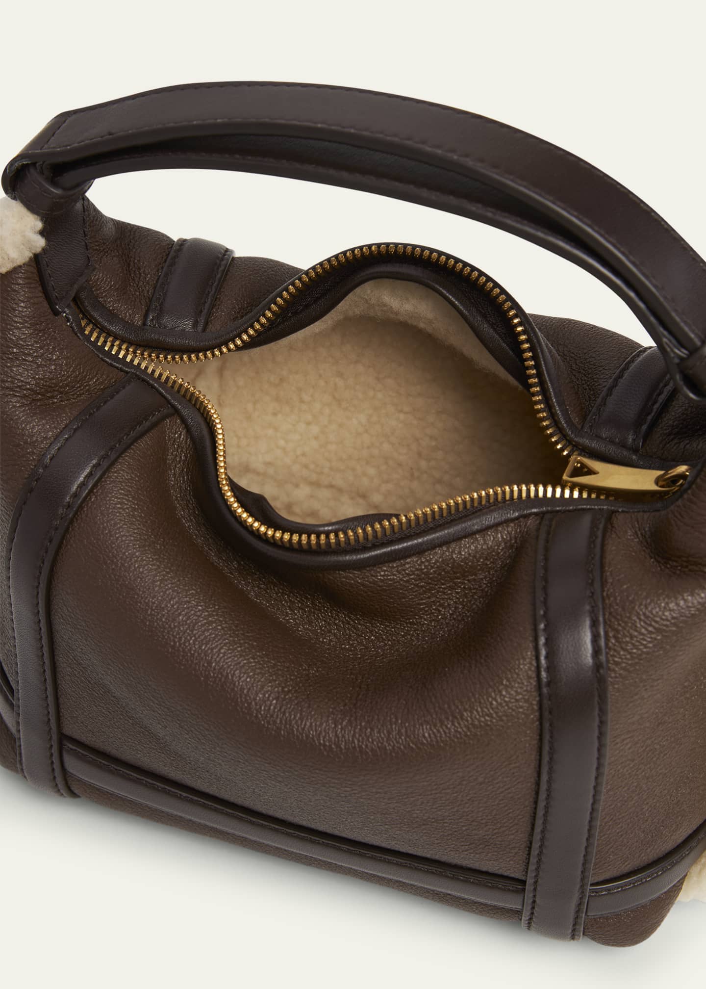 Bottega Veneta Wallace Top Handle Bag Light Brown Teddy