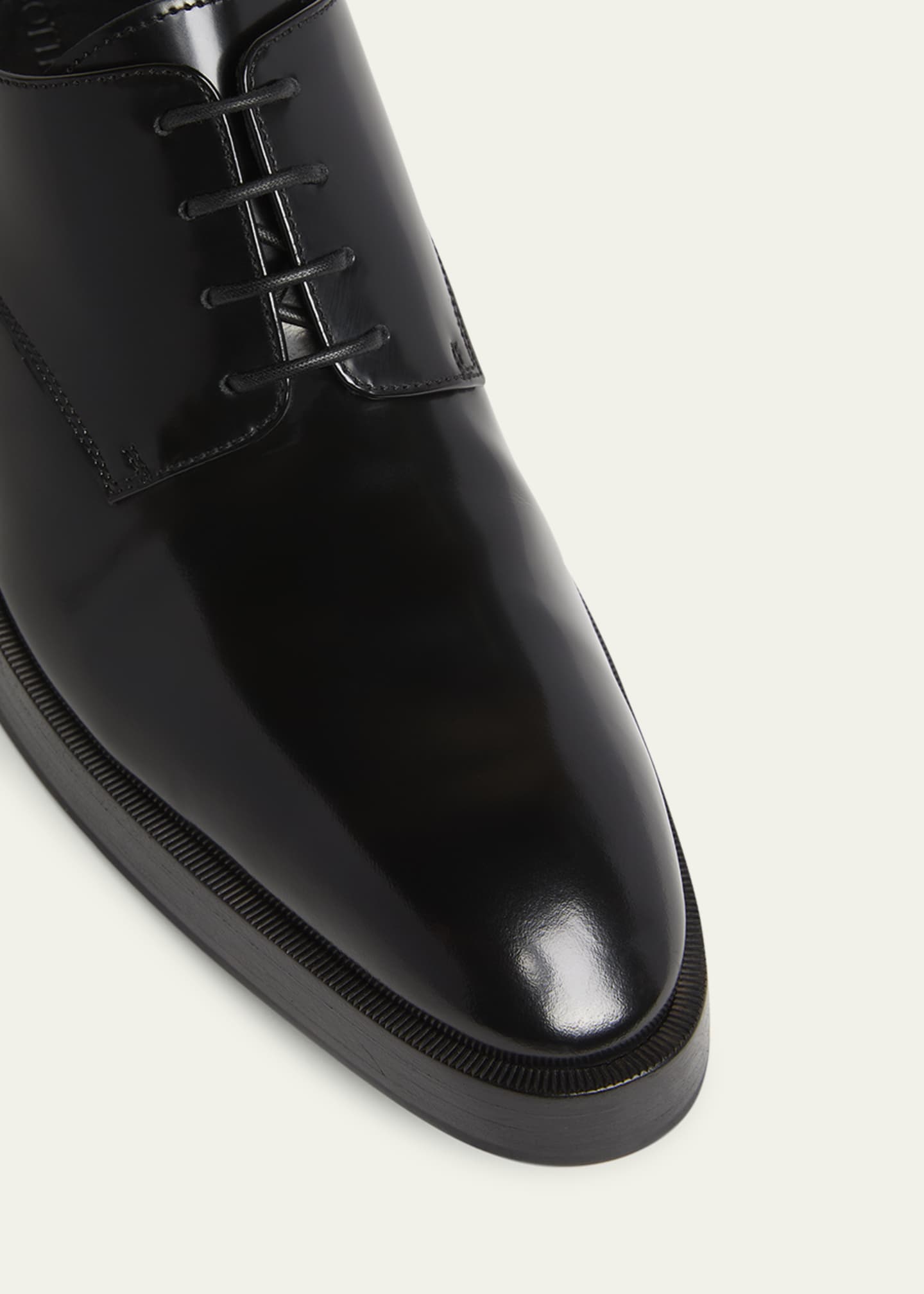 Bottega Veneta Men's Dalton Cuban-Heel Leather Derby Shoes Image 5 of 5