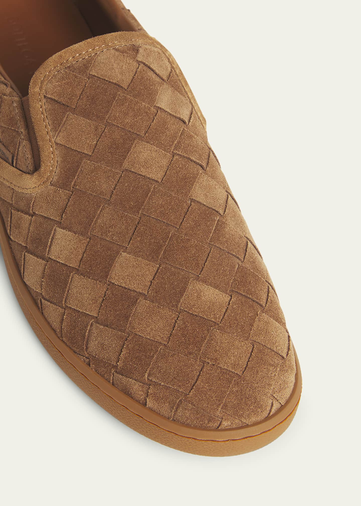 Bottega Veneta Men's Sawyer Intrecciato Suede Slip-On Sneakers Image 5 of 5