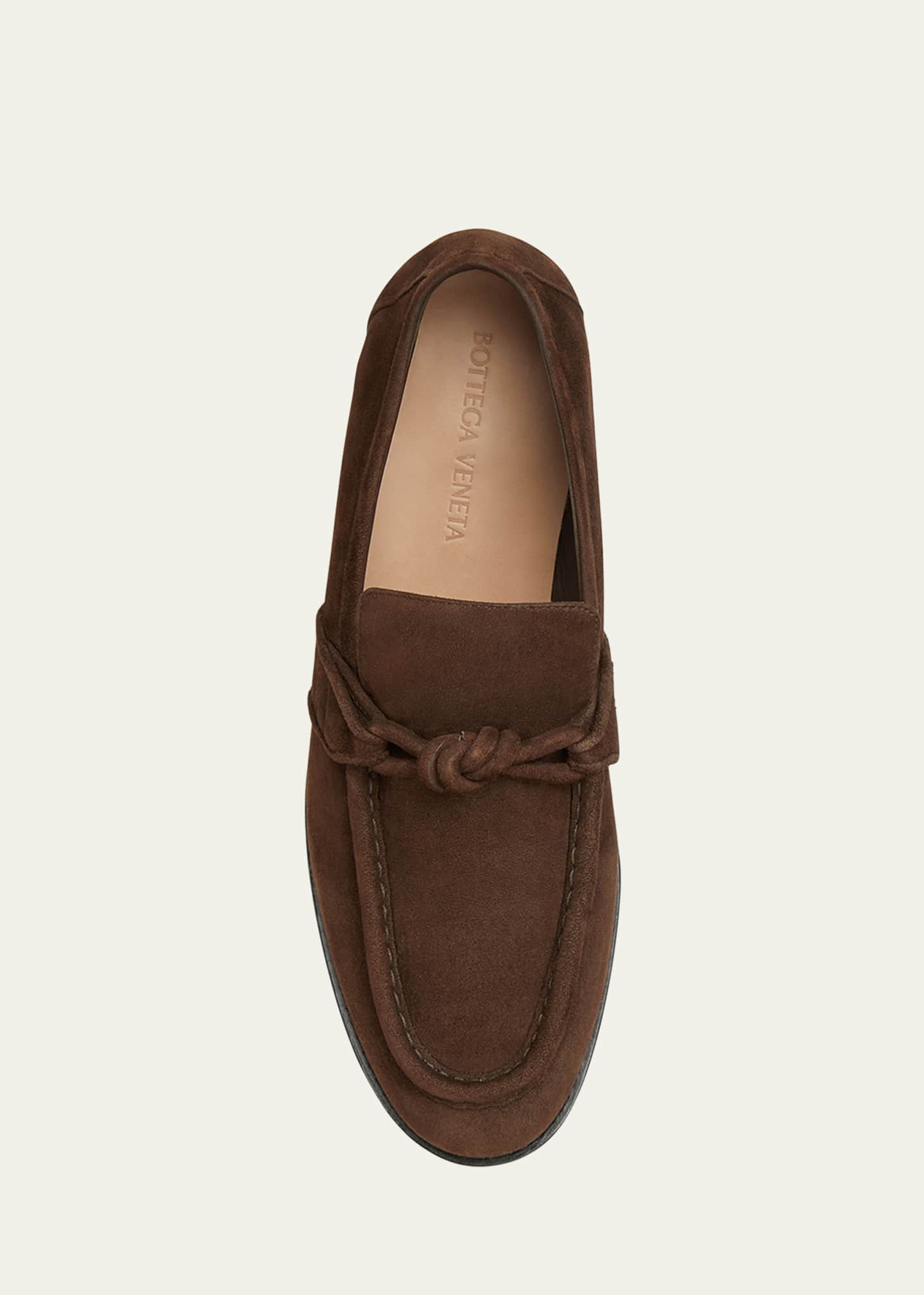 Bottega Veneta Men's Astaire Suede Knot Loafers Image 6 of 6