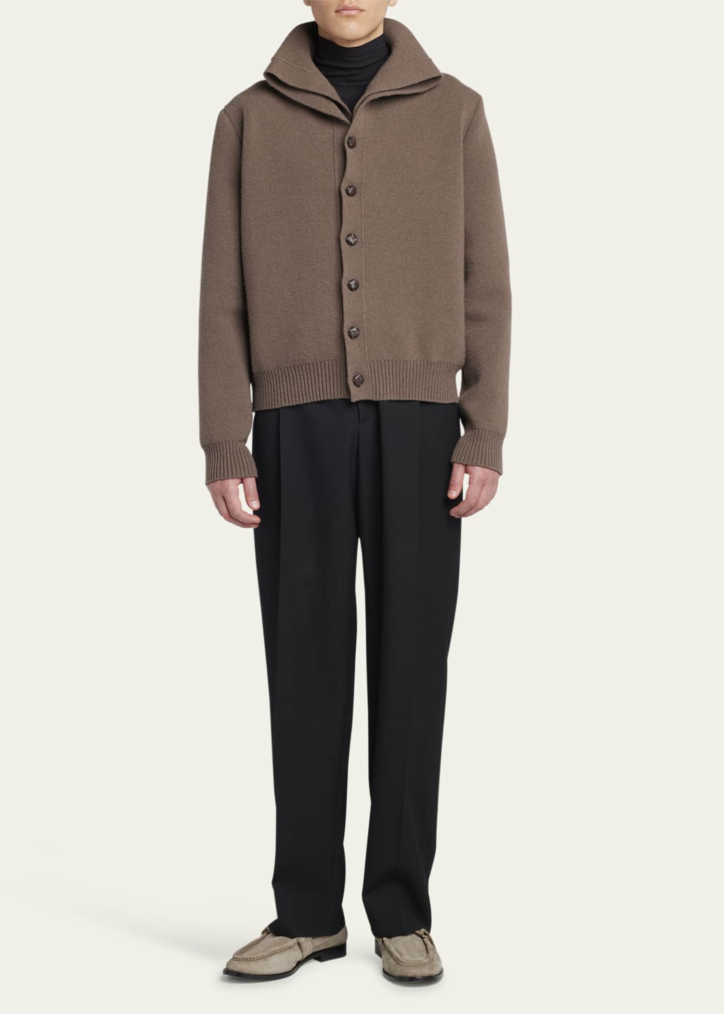 Bottega Veneta Men's Astaire Suede Knot Loafers Image 3 of 6