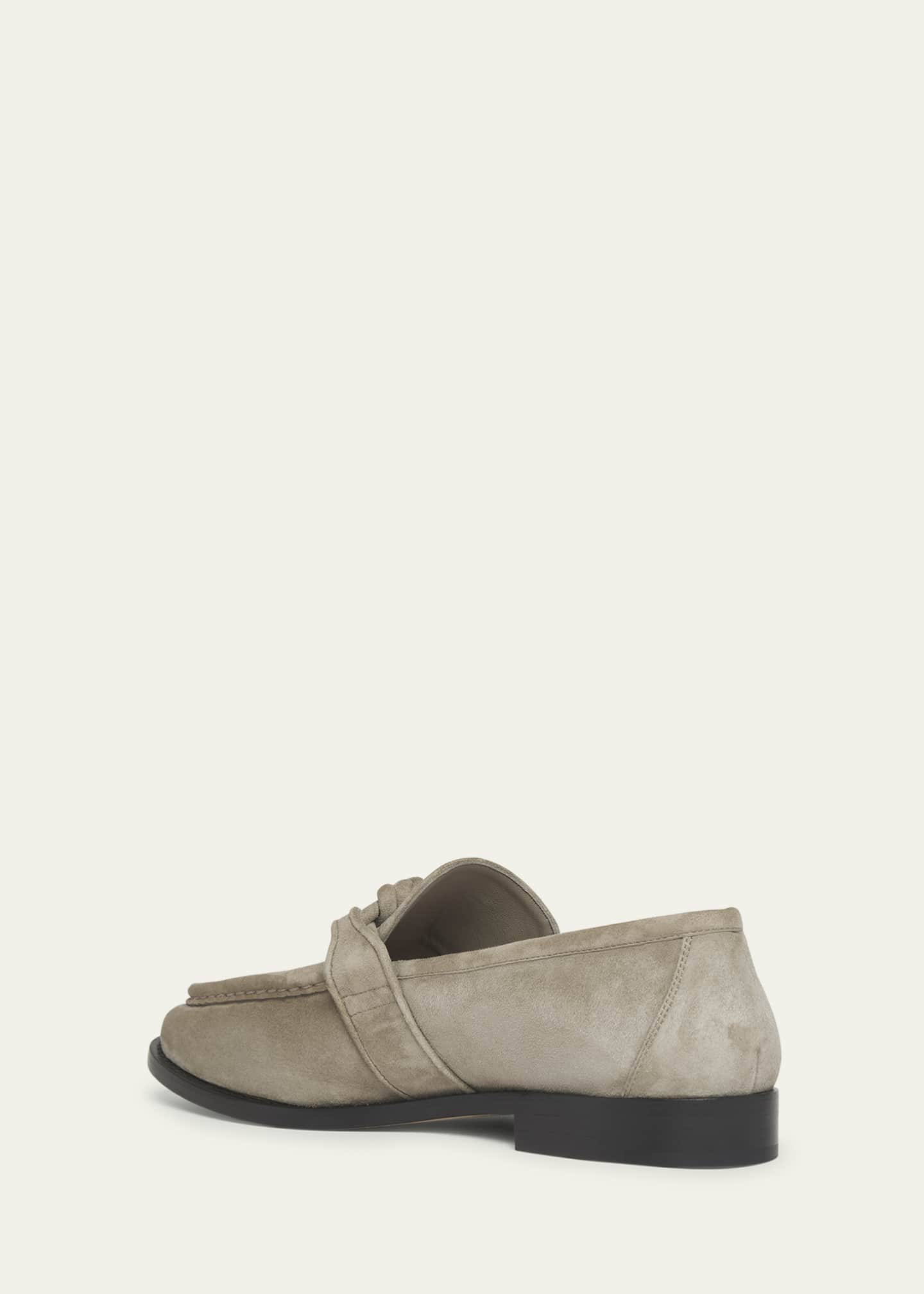Bottega Veneta Men's Astaire Suede Knot Loafers Image 4 of 6