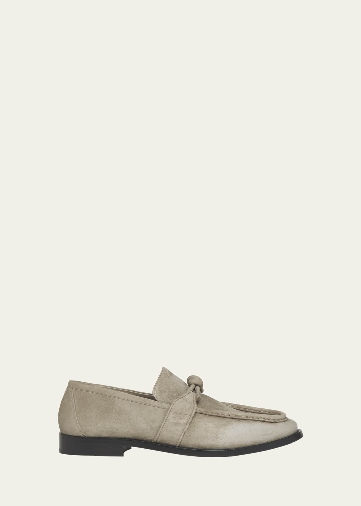 Bottega Veneta Men's Astaire Suede Knot Loafers Image 1 of 6