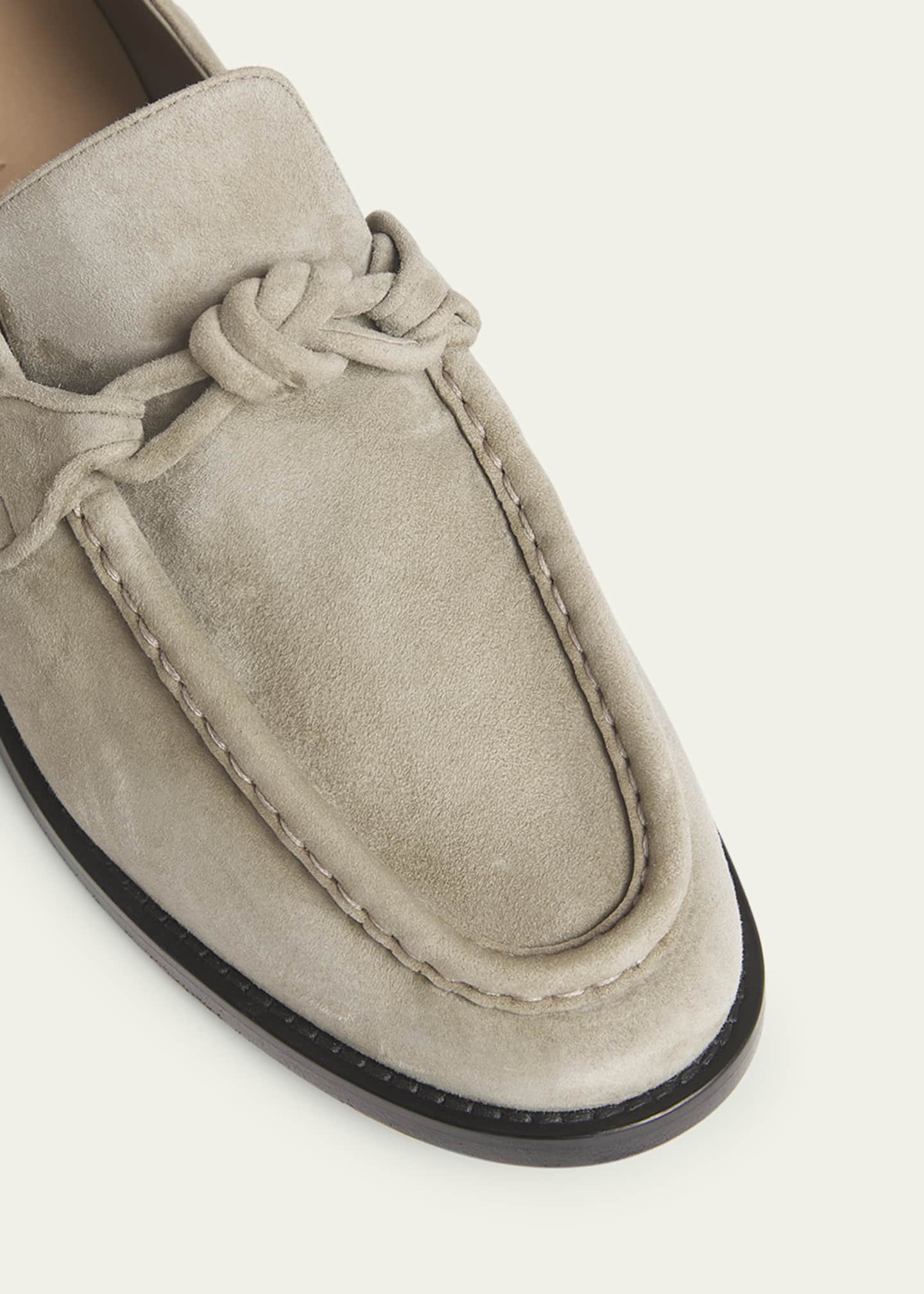 Bottega Veneta Men's Astaire Suede Knot Loafers Image 5 of 6