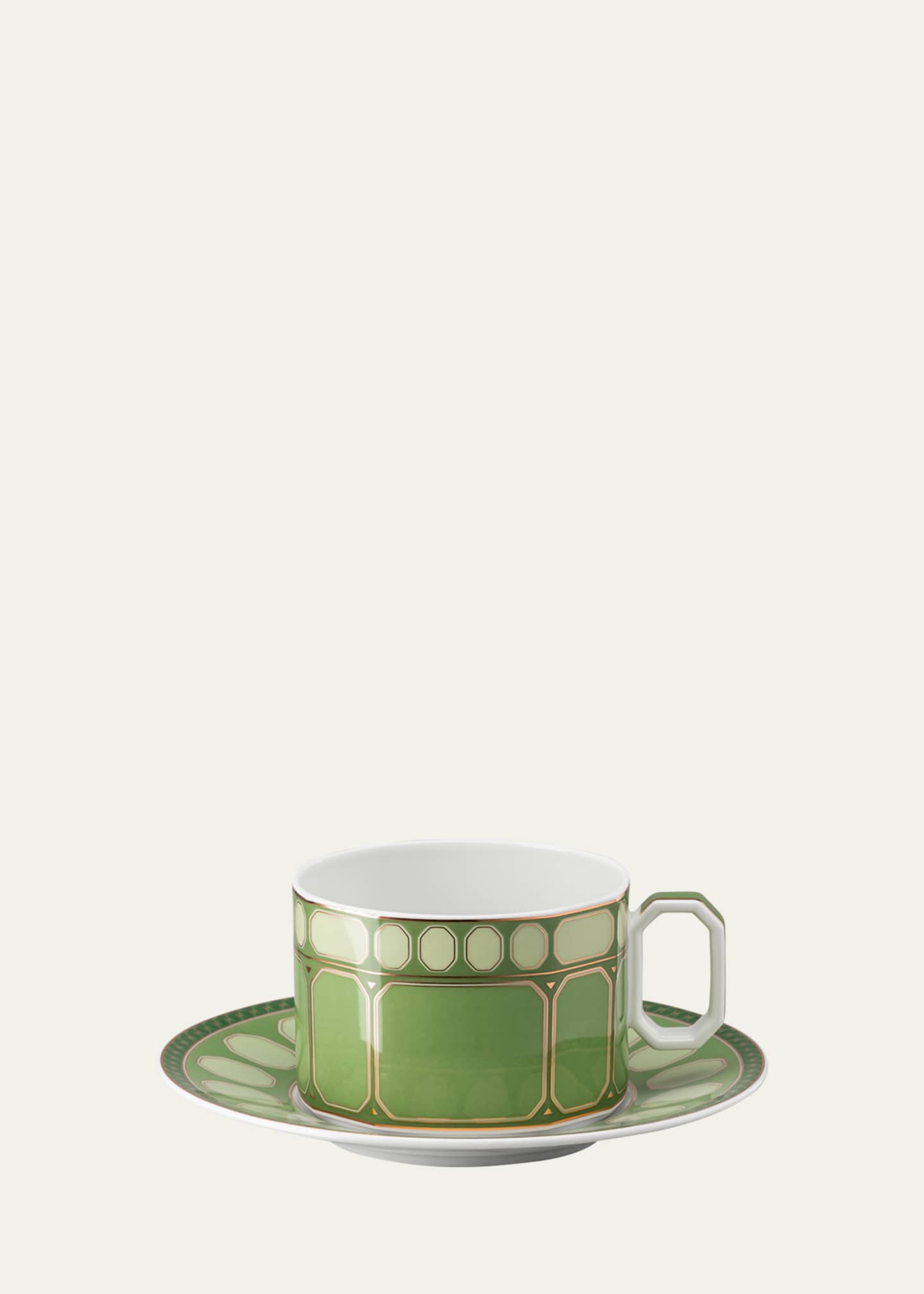 SWAROVSKI Signum Tea Cup & Saucer, Fern Green