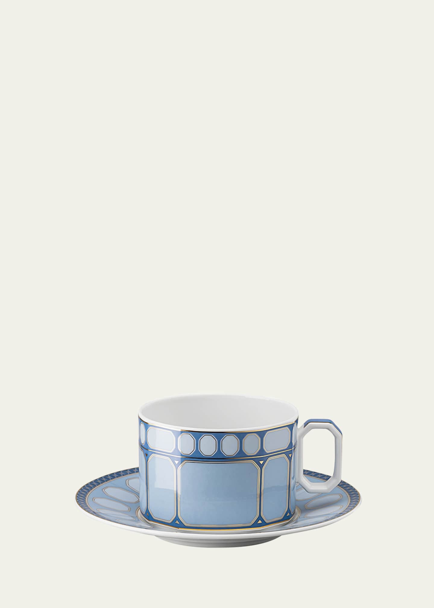 SWAROVSKI Signum Tea Cup & Saucer, Azure Blue
