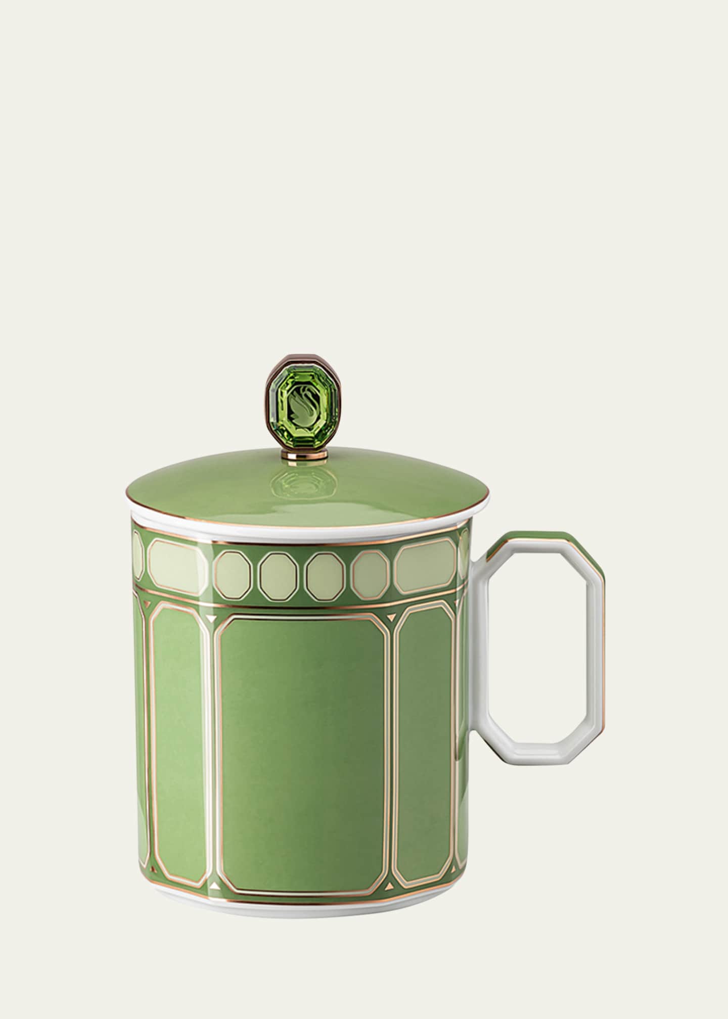 SWAROVSKI Signum Mug with Lid, Fern Green