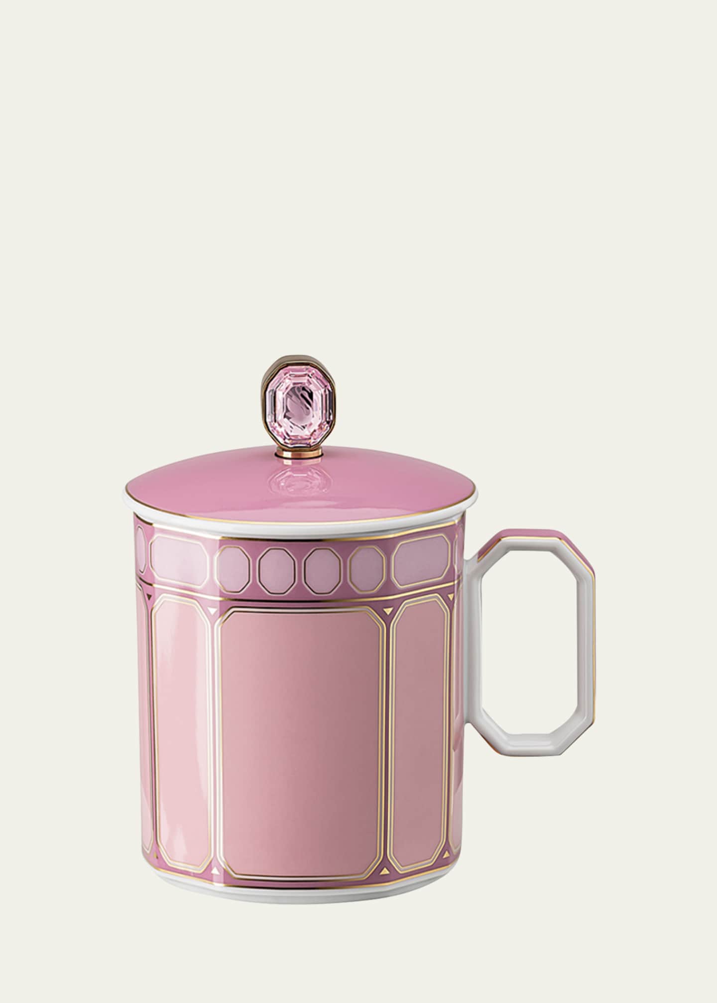 SWAROVSKI Signum Mug with Lid, Rose Pink