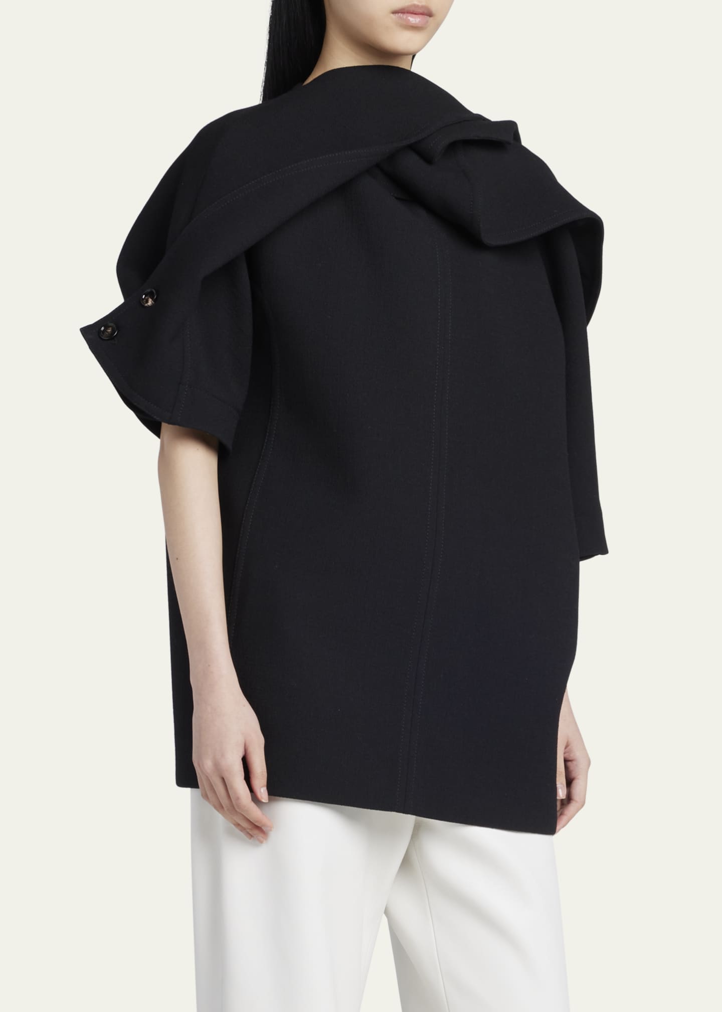 Bottega Veneta Light Double Wool Crepe Top Image 4 of 5