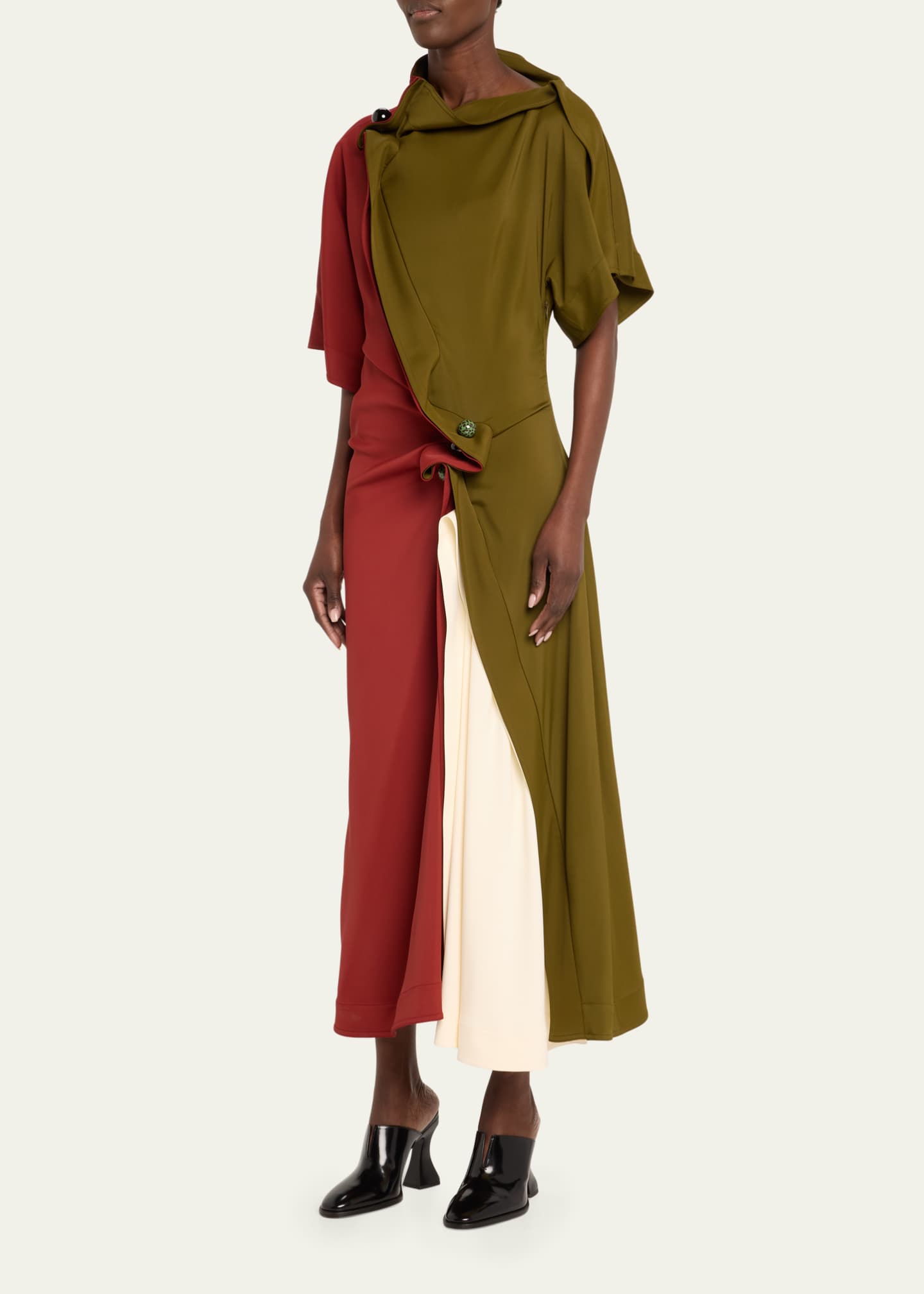 Bottega Veneta Colorblock Fluid Stretch Viscose Piercing