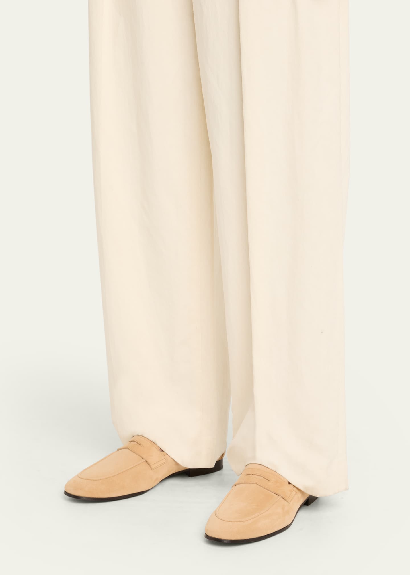 Flaneur Suede Penny Loafers