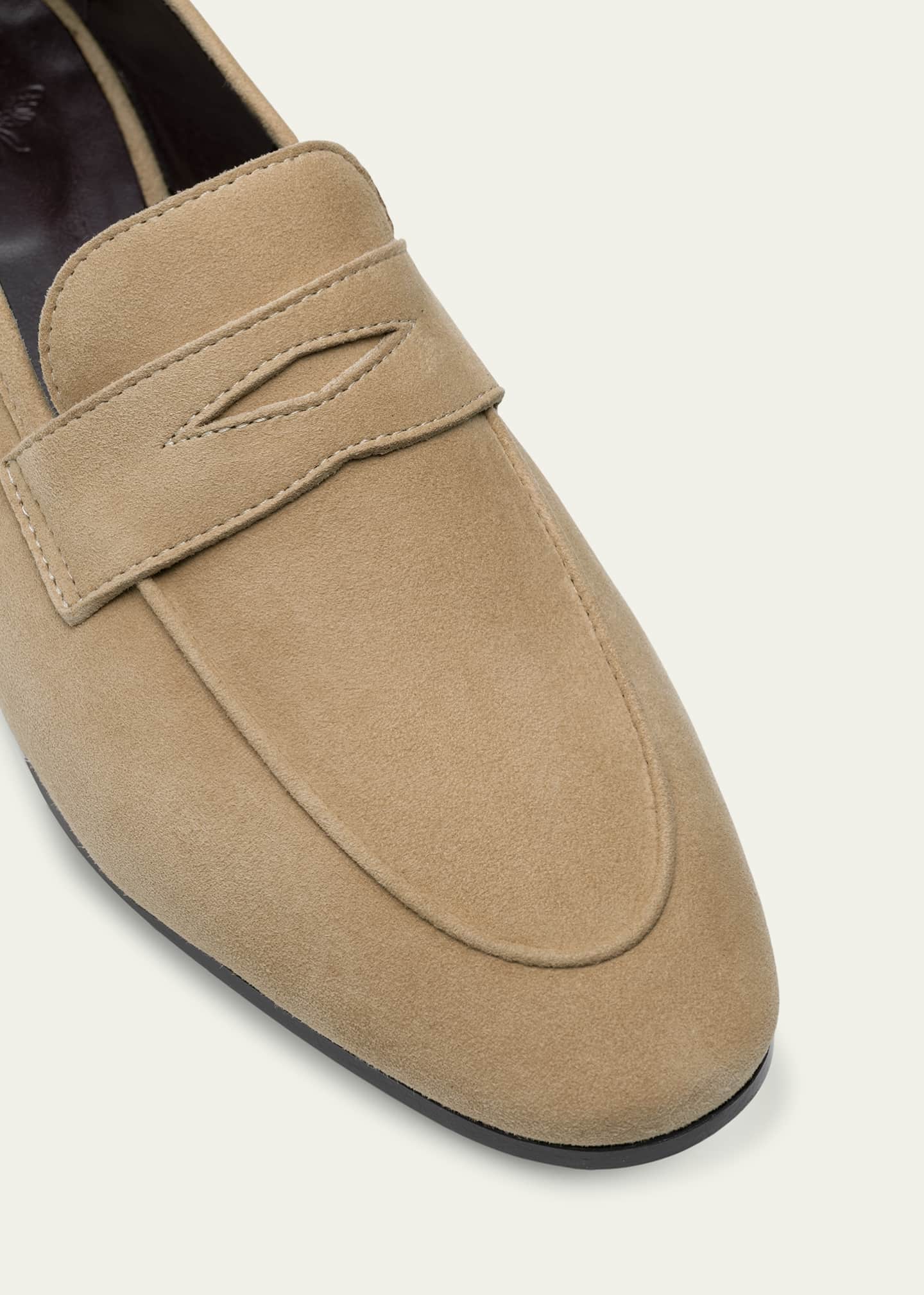 Flaneur Suede Penny Loafers