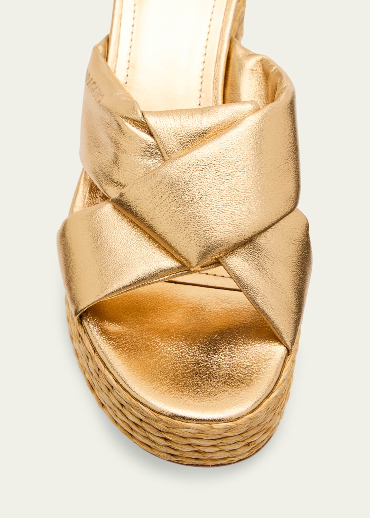 Ferragamo Douglas Metallic Espadrille Platform Sandals Image 5 of 6
