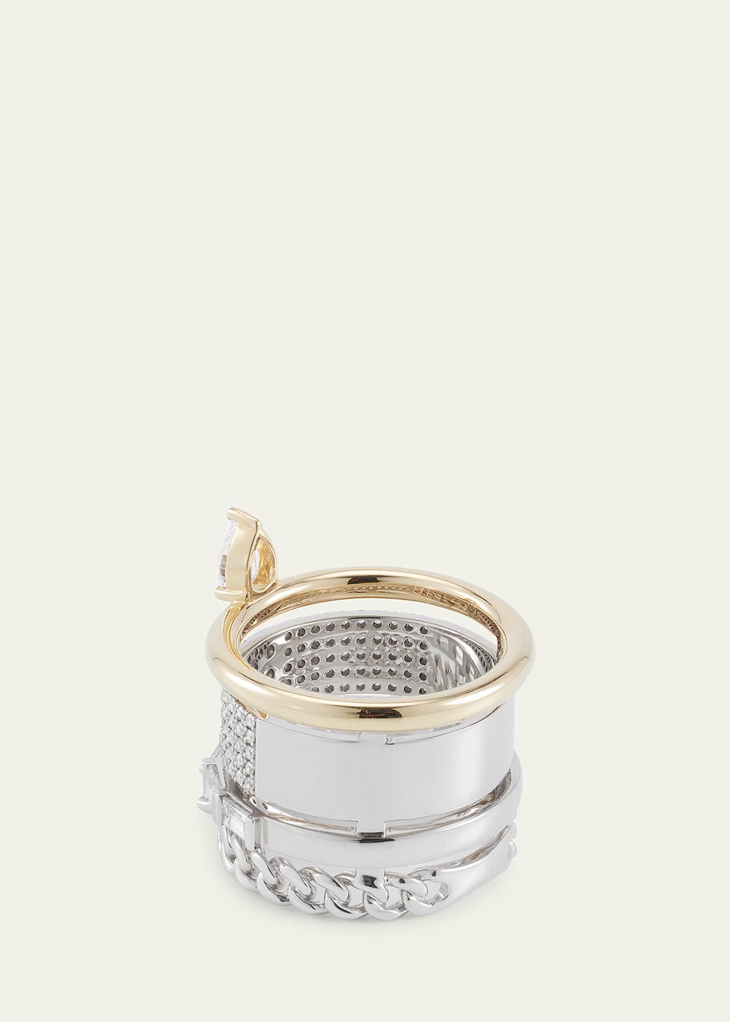 TYPE JEWELRY Mix Metals Typestack Pave Diamond Ring Image 4 of 4