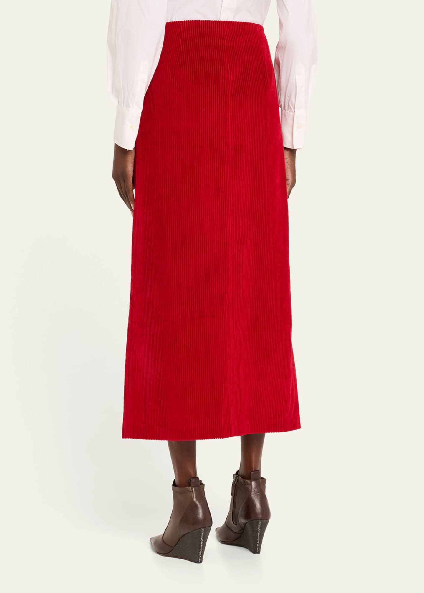 Brunello Cucinelli Corduroy Column Midi Skirt Image 3 of 5