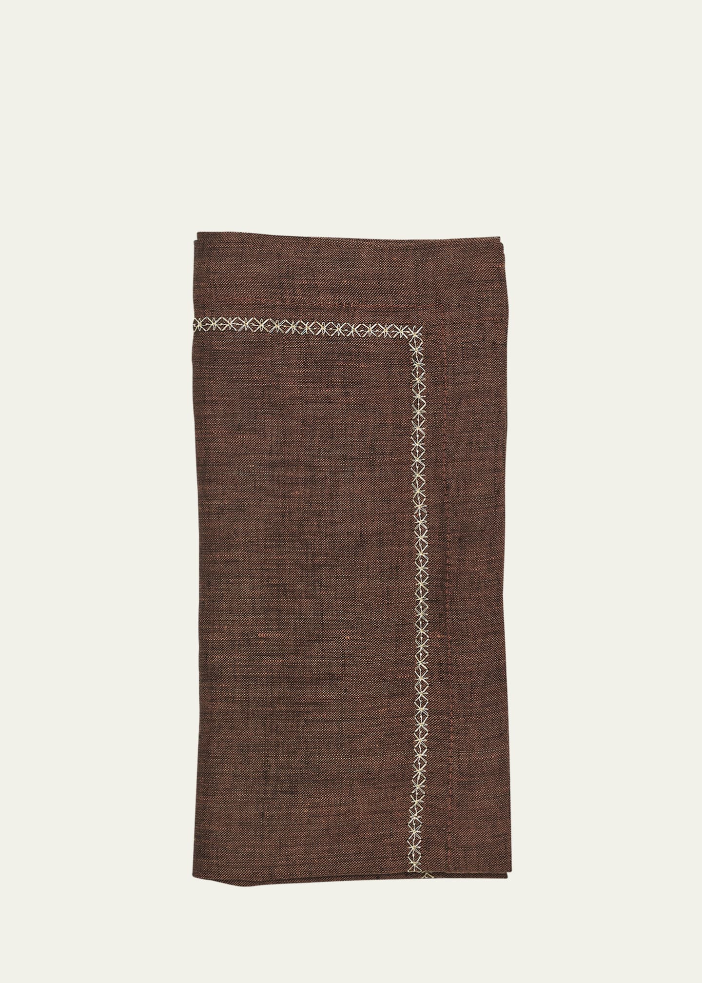 Kim Seybert Brown Square Linen Napkin Image 2 of 2