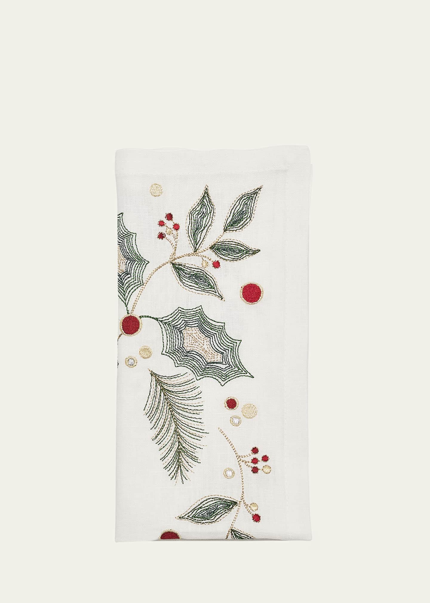Kim Seybert Holly and Sprig Napkin Bergdorf Goodman