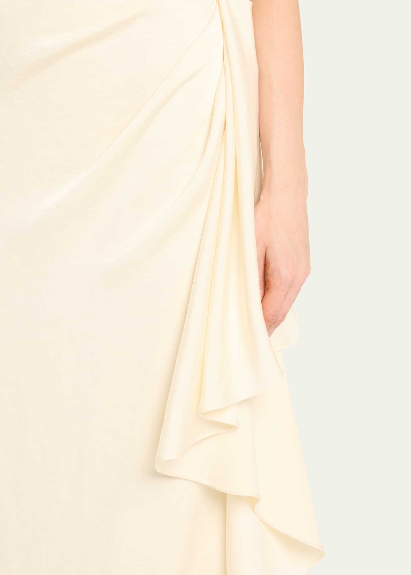 Lela Rose Florence Draped Short-Sleeve Midi Dress Image 5 of 5