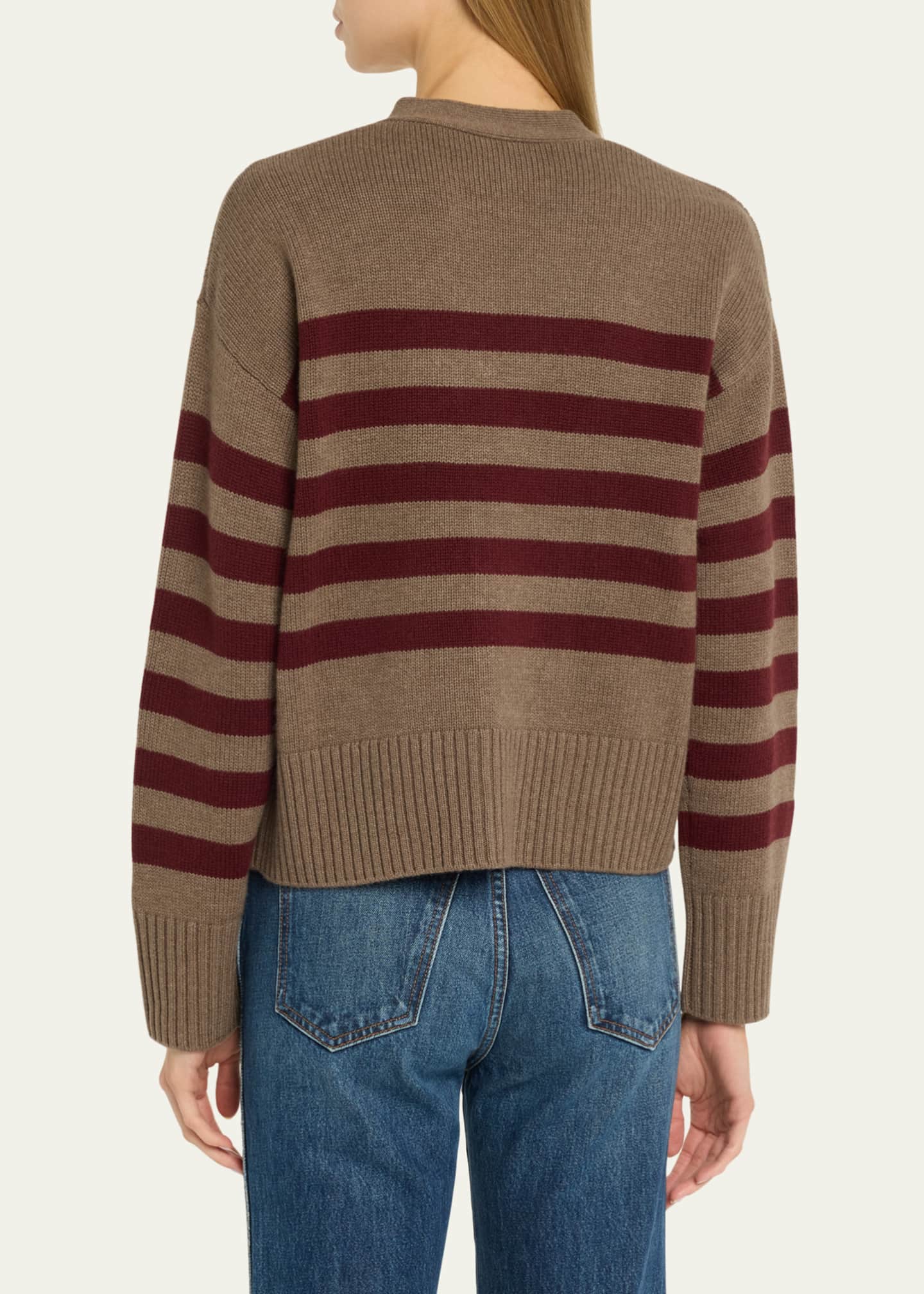 Kule The Raffa Striped Wool-Cashmere Cardigan Image 3 of 5