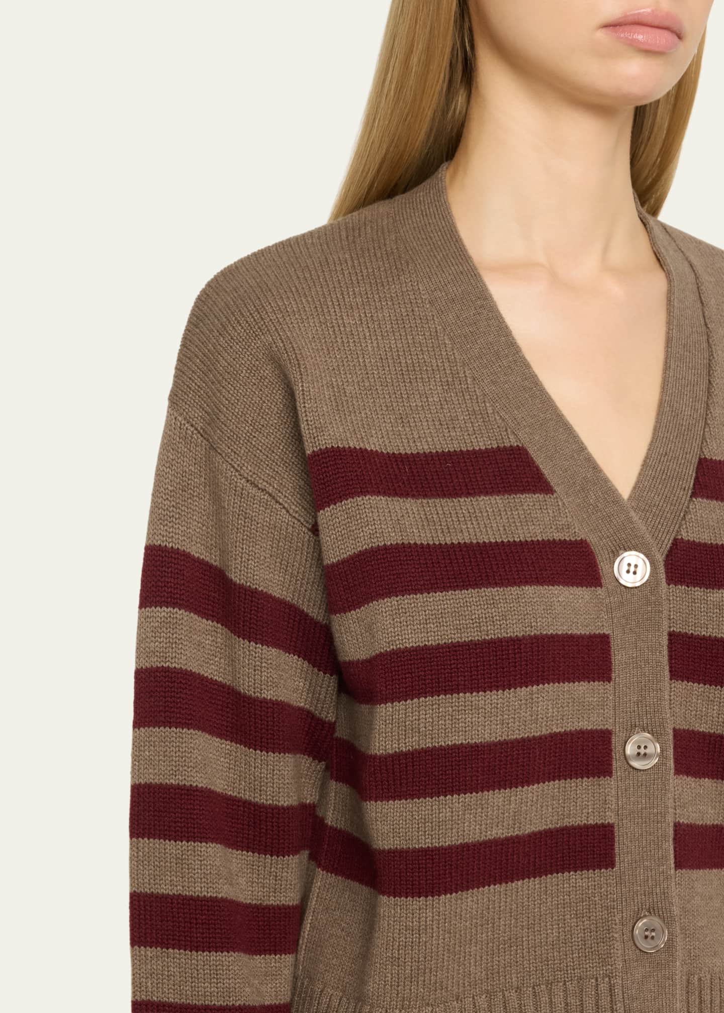 Kule The Raffa Striped Wool-Cashmere Cardigan Image 5 of 5