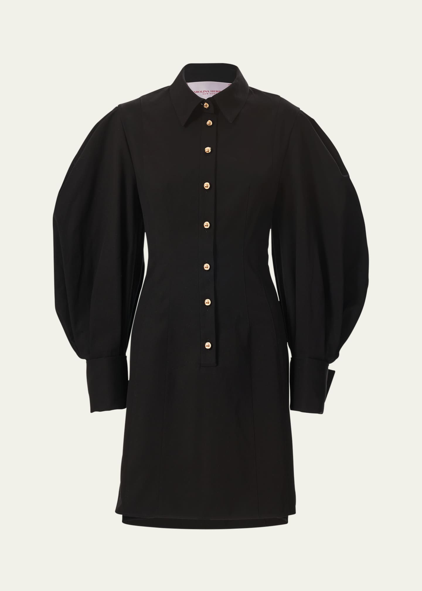Carolina Herrera Full-Sleeve Mini Shirtdress Image 1 of 3