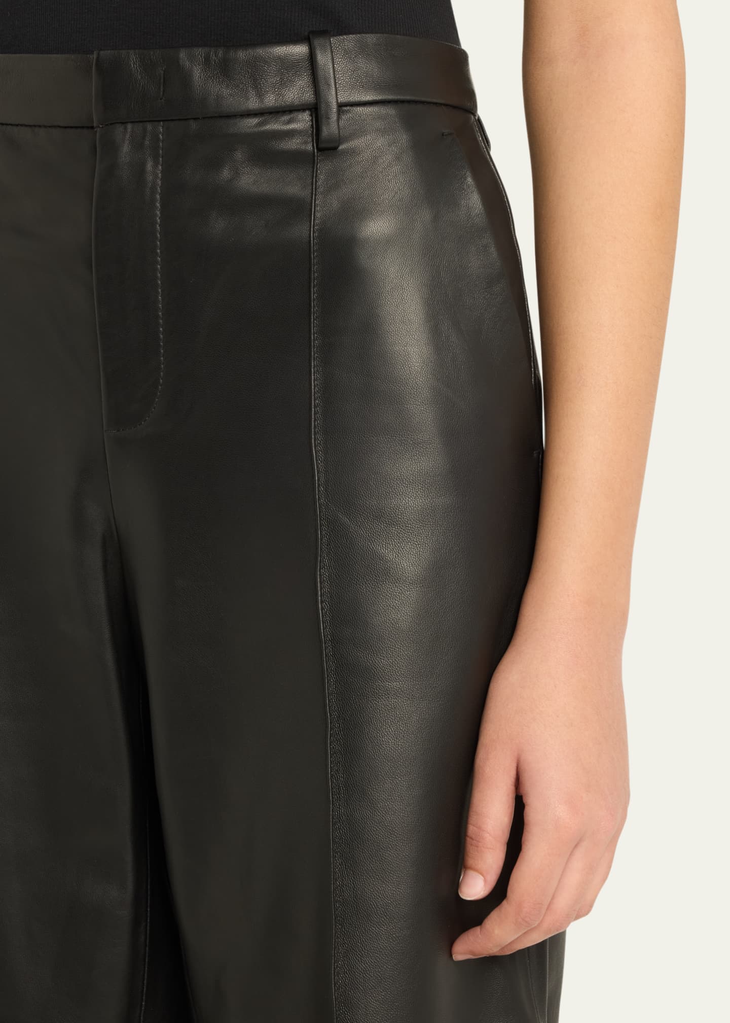 Vince Mid-Rise Long Leather Shorts Image 5 of 5
