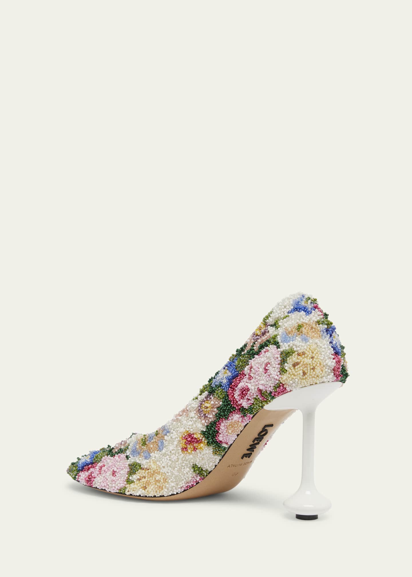 Loewe Toy Floral Beaded Pumps