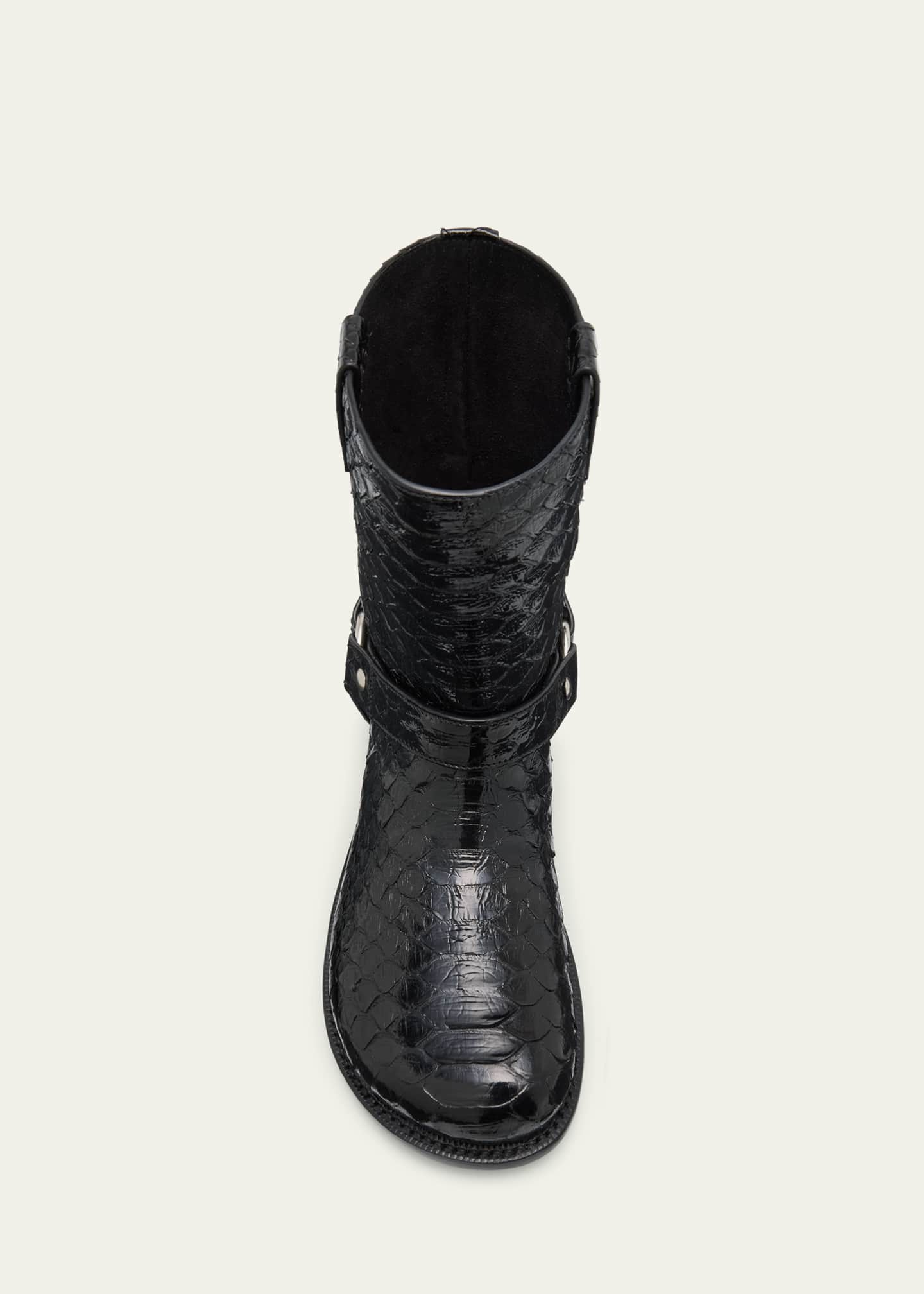 Loewe Campo Python Harness Biker Booties - Bergdorf Goodman