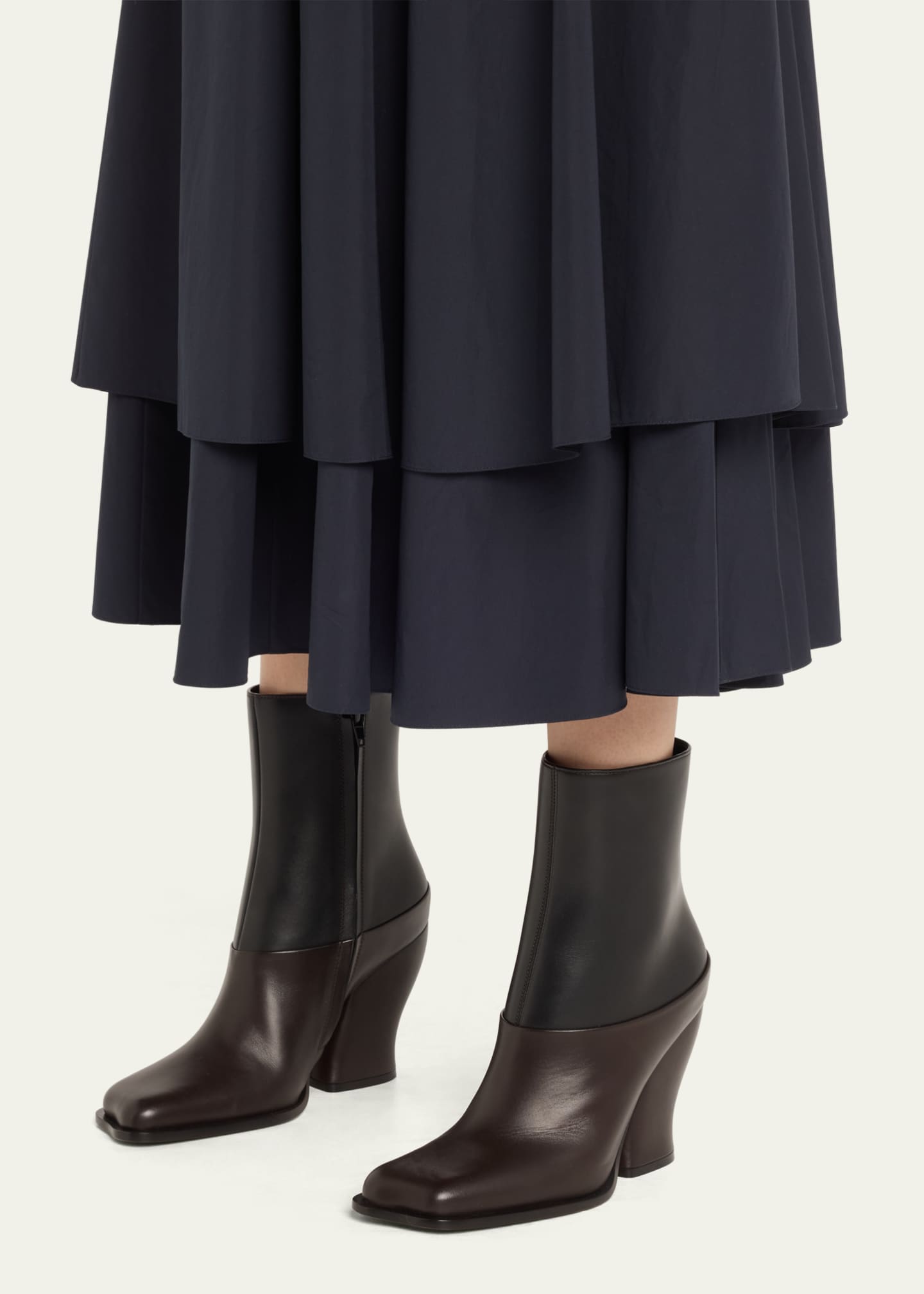 Loewe Onda Bicolor Leather Ankle Booties Image 2 of 6