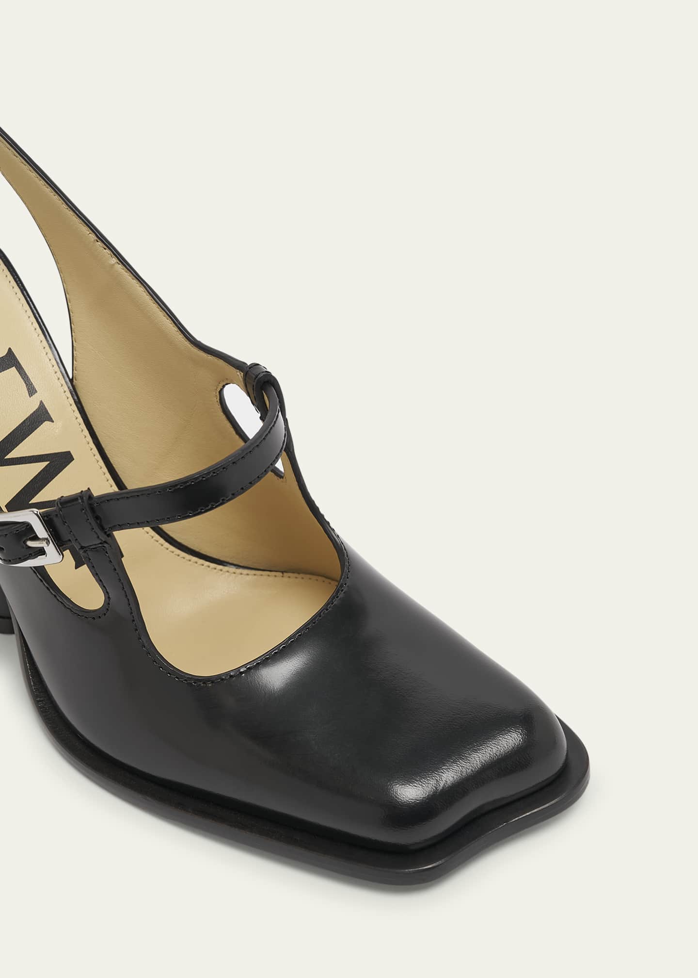 Loewe Onda Leather Mary Jane Slingback Pumps Image 5 of 5