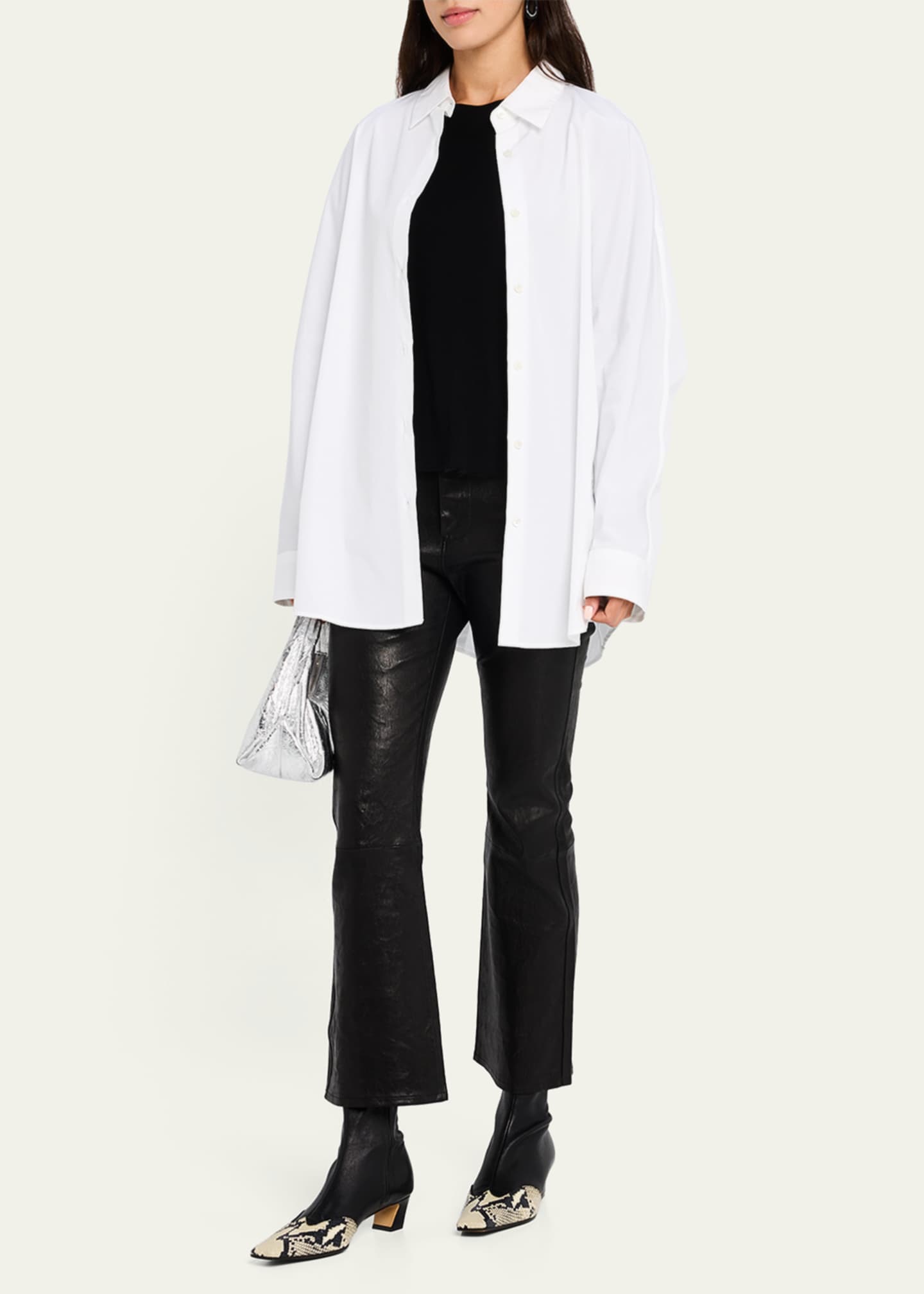 FRAME Le Crop Mini Boot Leather Pants Image 2 of 5