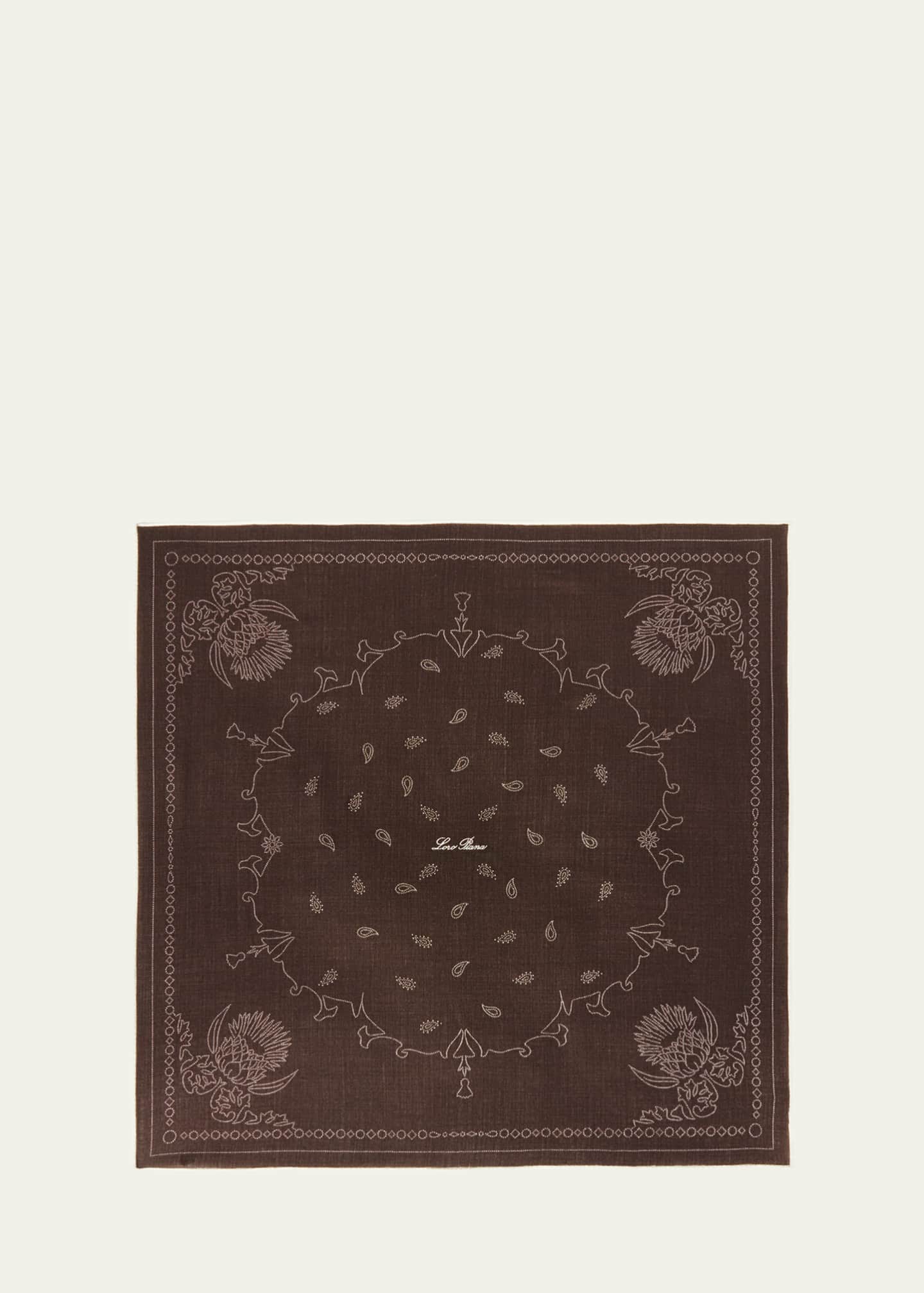 Loro Piana Logo-Print Wool Paisley-Print Scarf - Bergdorf Goodman