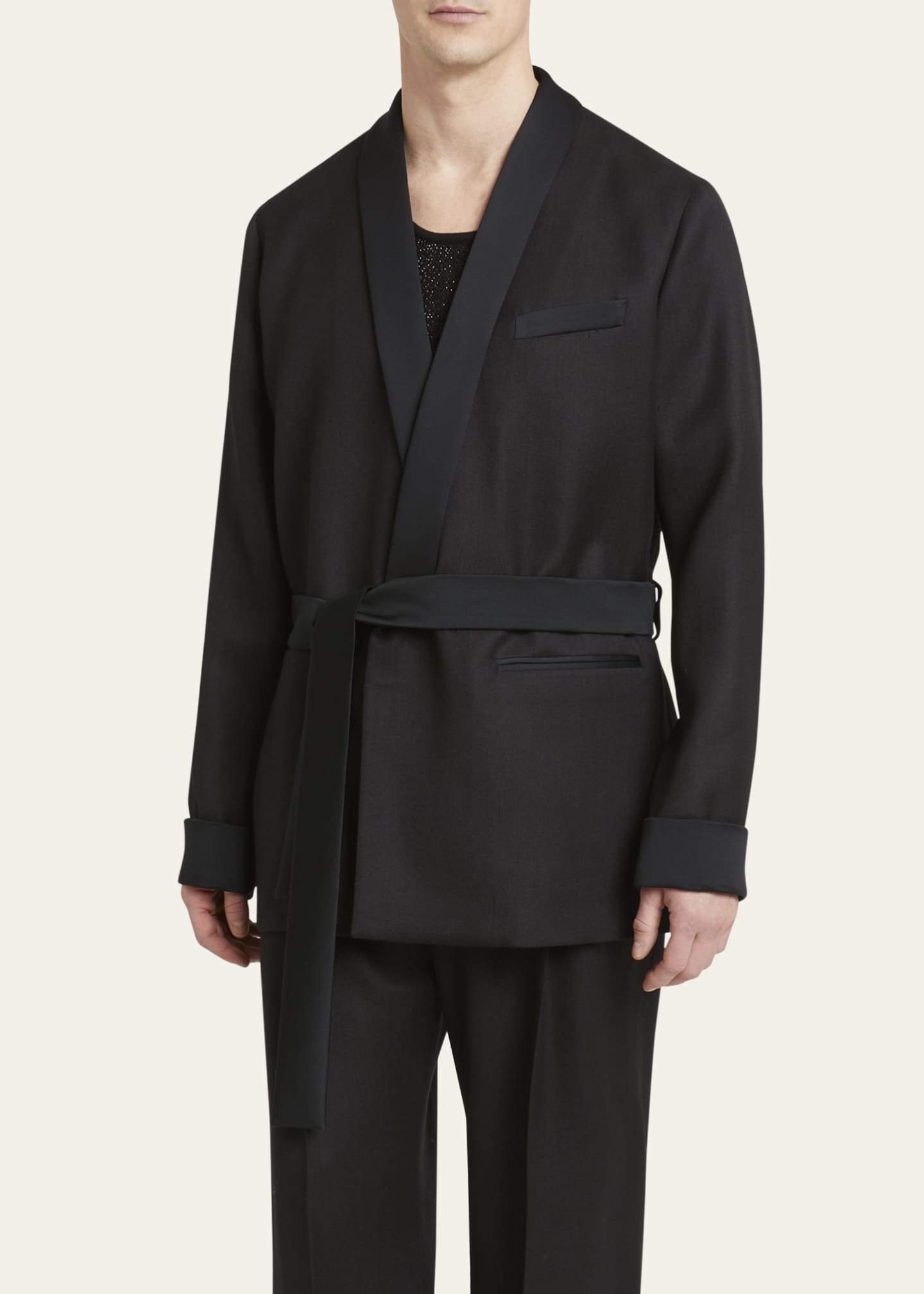 Amiri Men's Satin-Trim Smoking Jacket Image 4 of 5