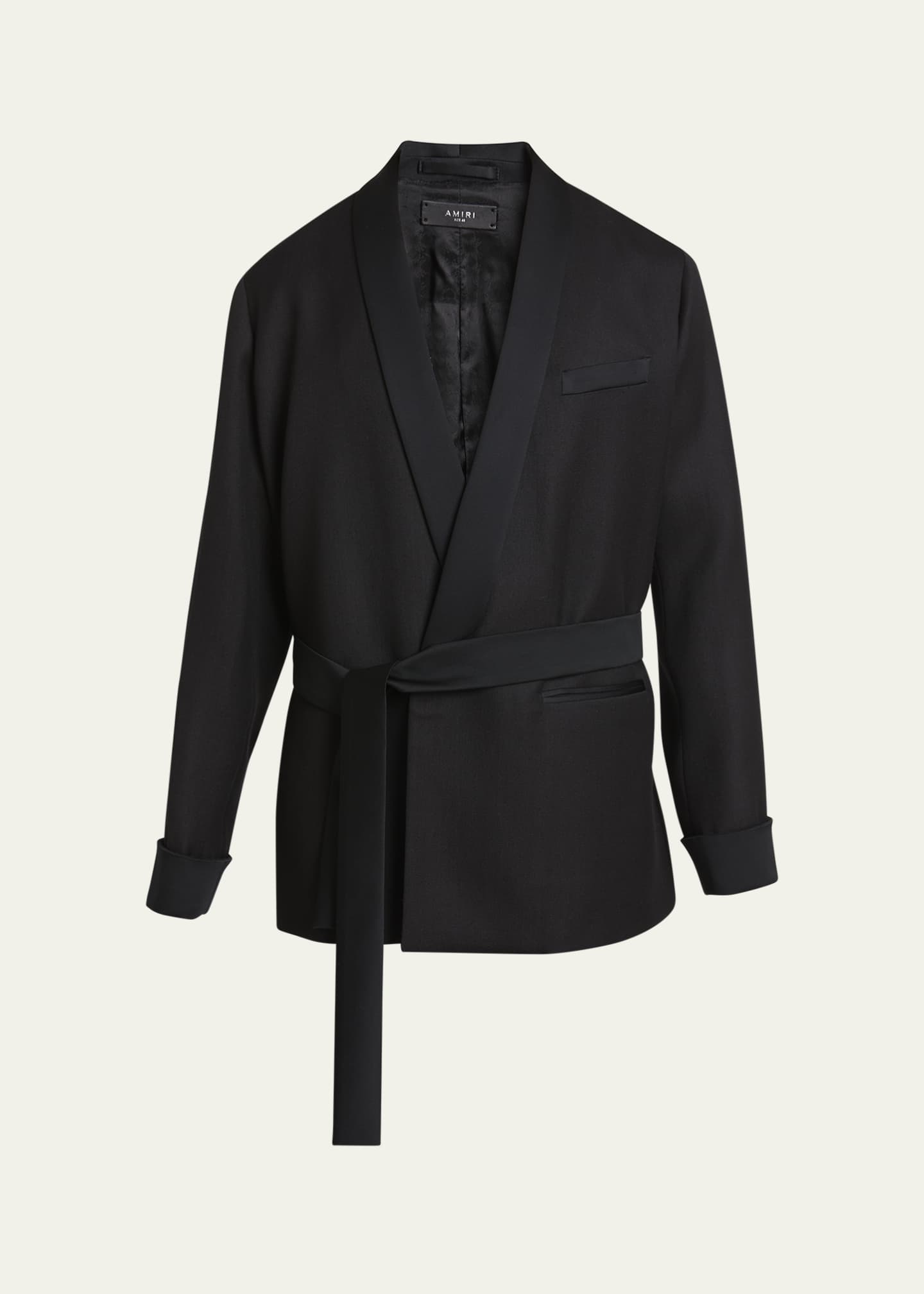 Amiri Men's Satin-Trim Smoking Jacket Image 1 of 5