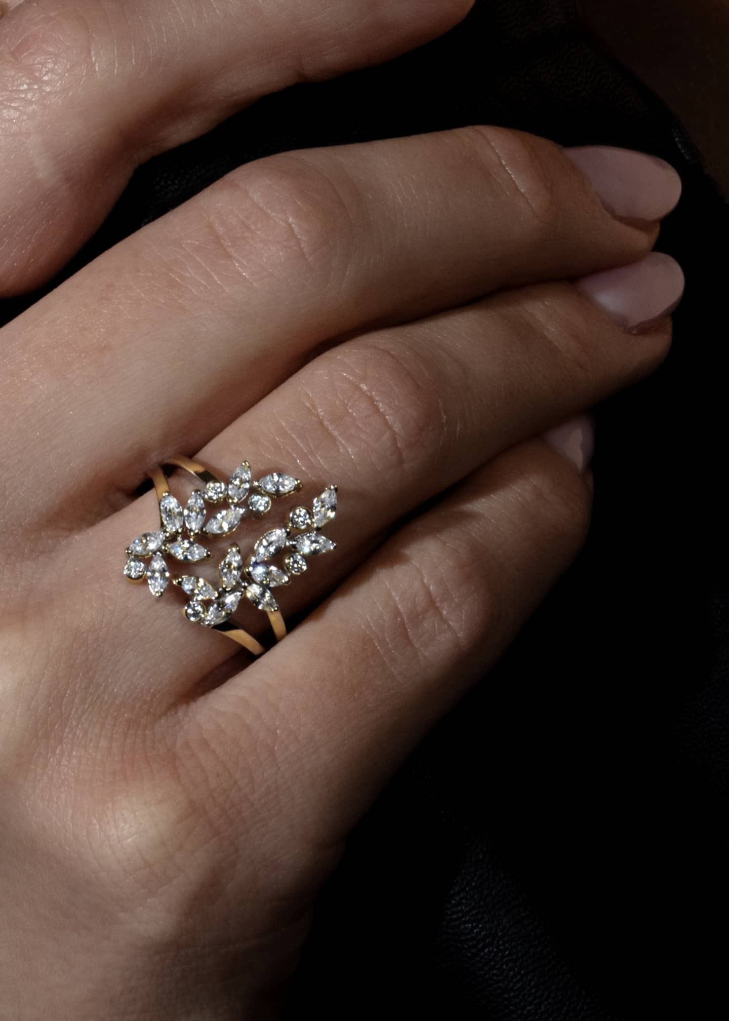 Lark Berry 18K Yellow Gold Veto Open Petal Cocktail Ring with Lab Grown Diamonds Bergdorf Goodman