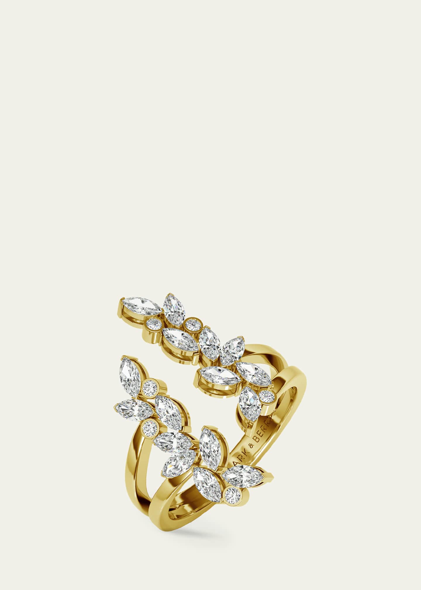 Lark & Berry 18K Yellow Gold Veto Open Petal Cocktail Ring with Lab Grown Diamonds Image 3 of 3