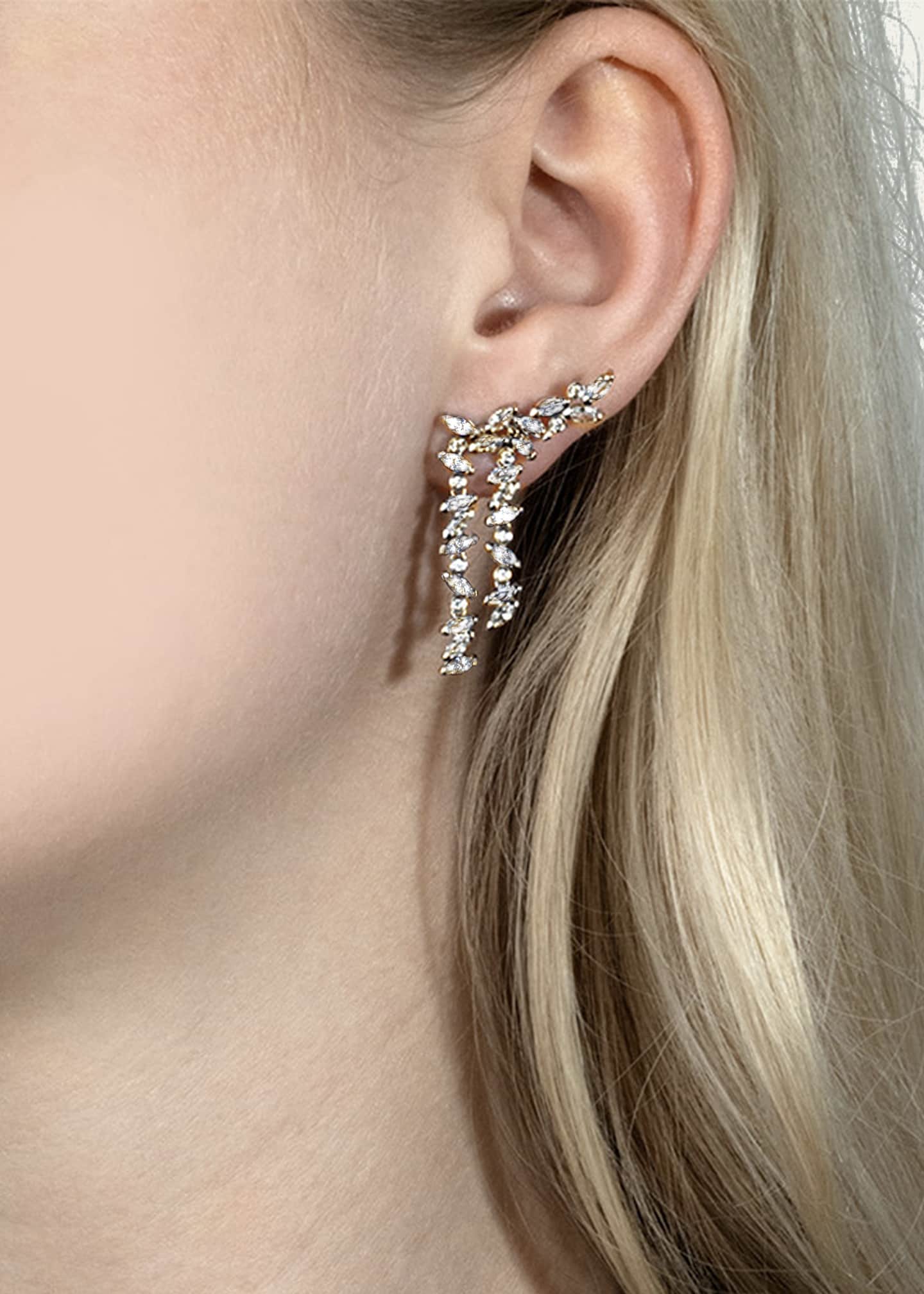 Lark & Berry 14K Gold Veto Double Falling Leaves Earrings with Lab Grown Diamonds Image 2 of 2