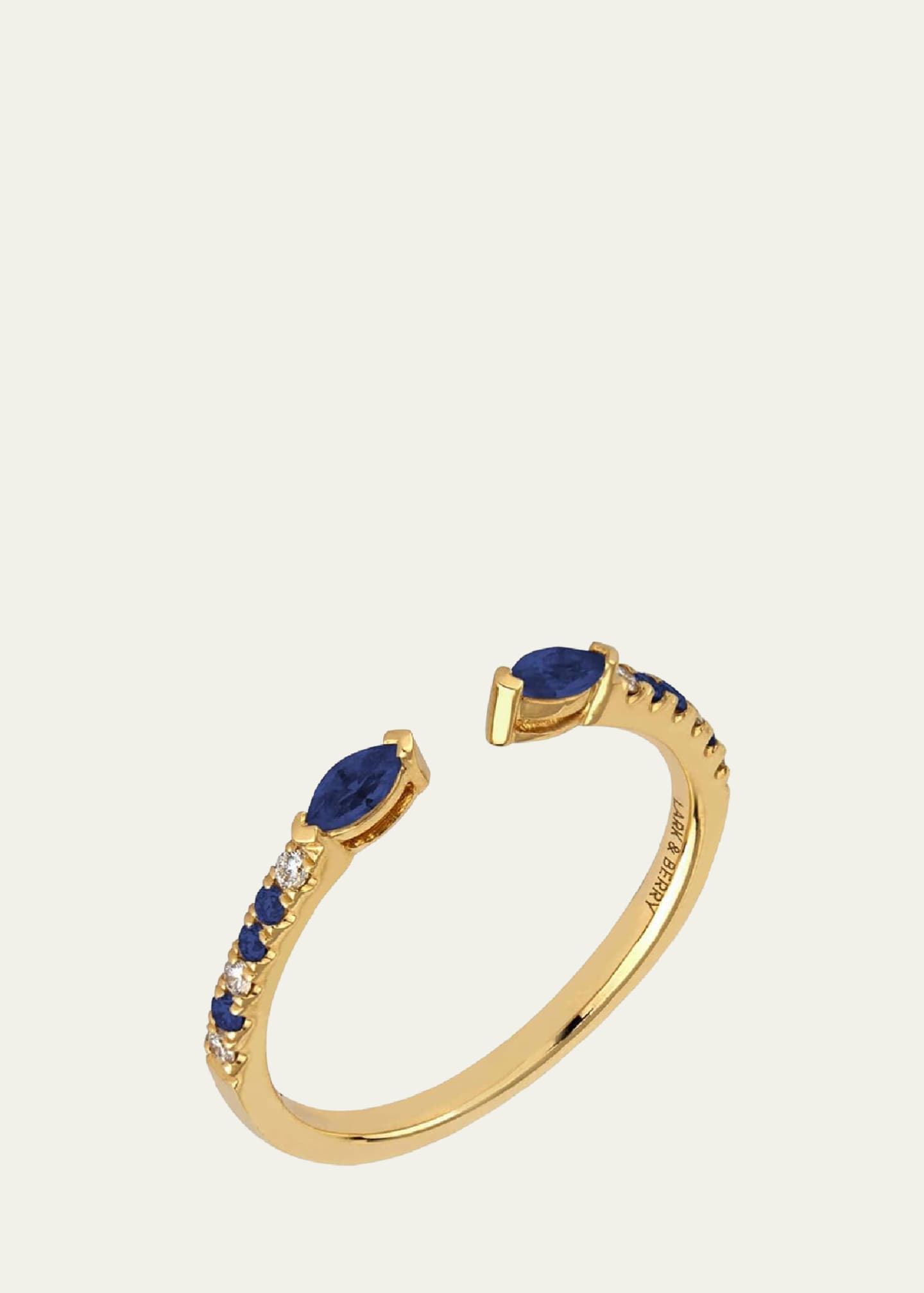 Lark & Berry 14K Yellow Gold Veto Open Ring with Lab Grown Diamonds and Cultured Sapphires Image 1 of 2