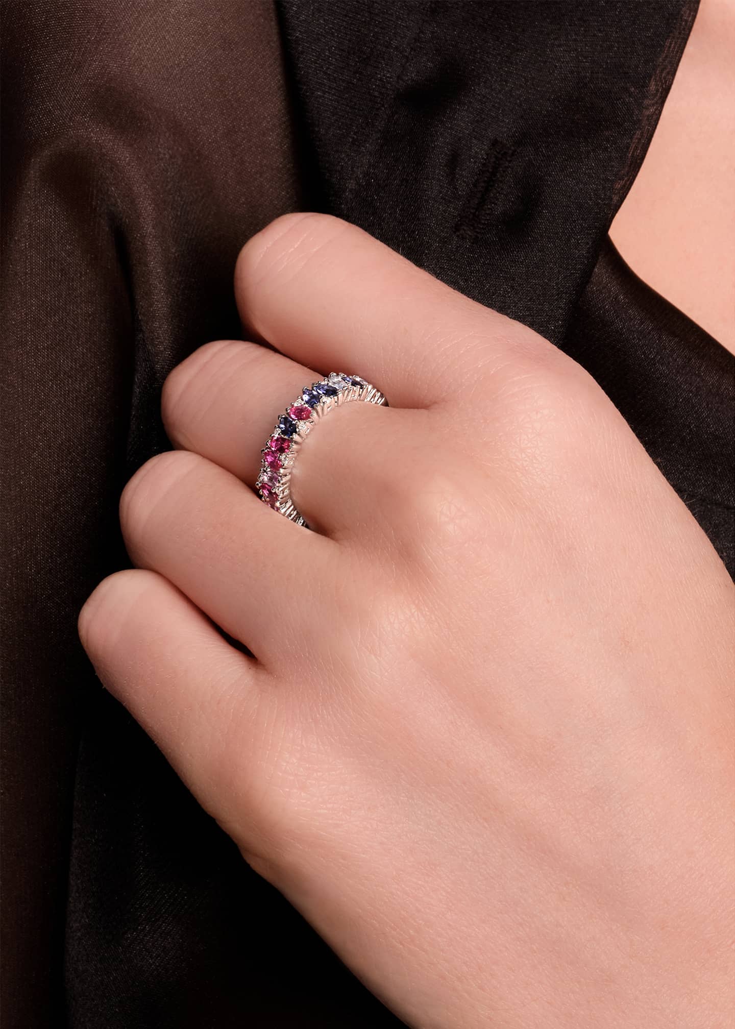 Lark & Berry Rainbow Veto Scarlet Ring with Lab Grown Sapphires, Rubies and Cultured Diamonds Image 2 of 3